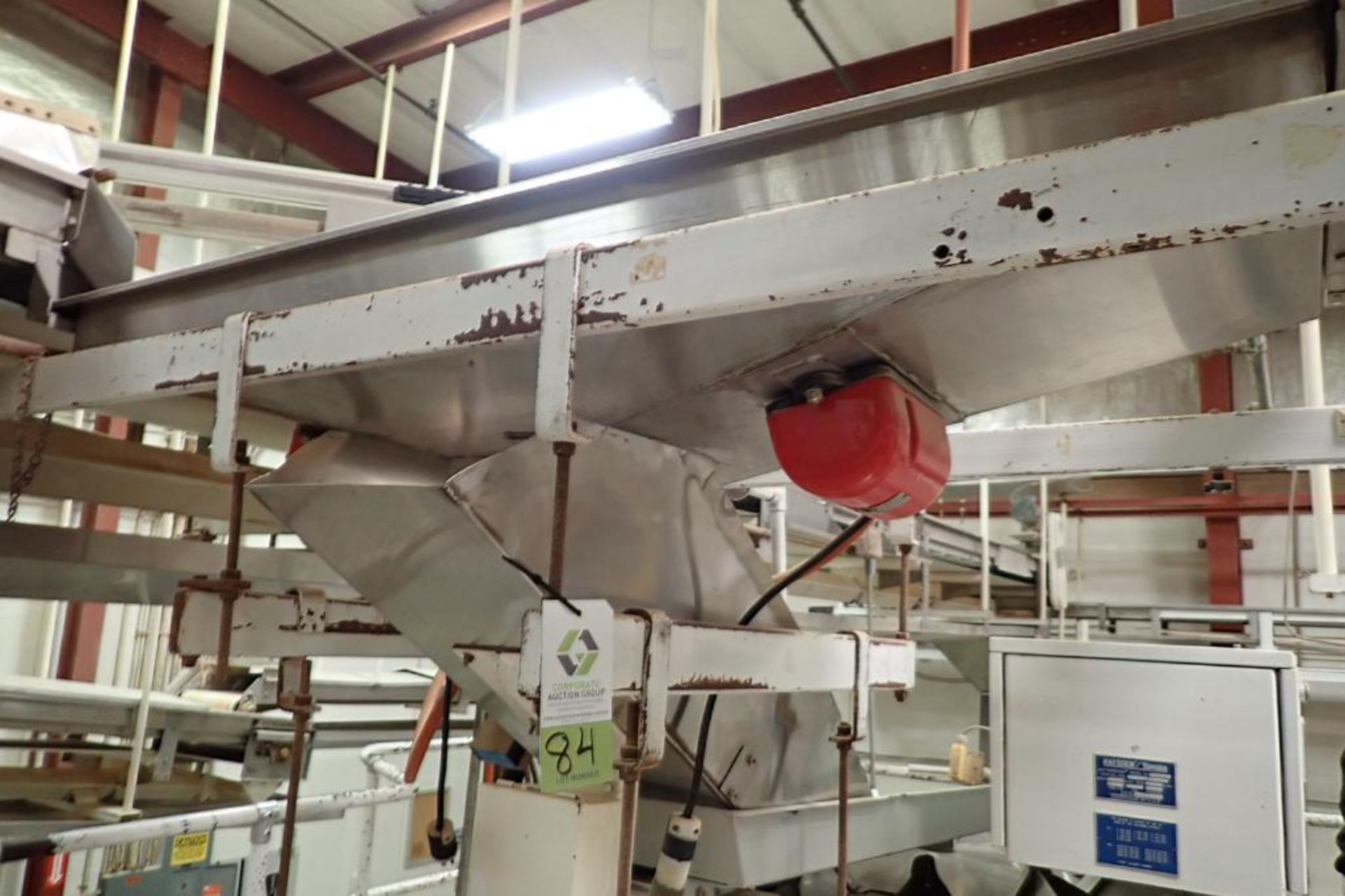 Eriez vibratory feeder into scale (C), 6 ft. long x 12 in. wide. **Rigging Fee: $250** - Image 2 of 8