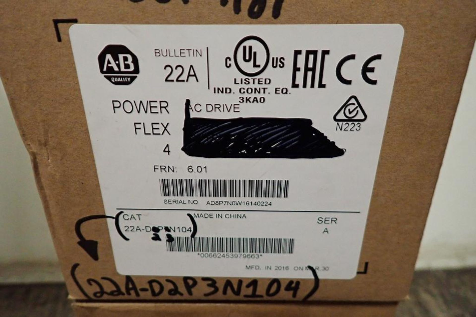 Unused Allen Bradley power flex 4 vfd, 1 hp, 380-480 volt, unused Allen Bradley power flex 4 vfd, 1 - Image 3 of 12