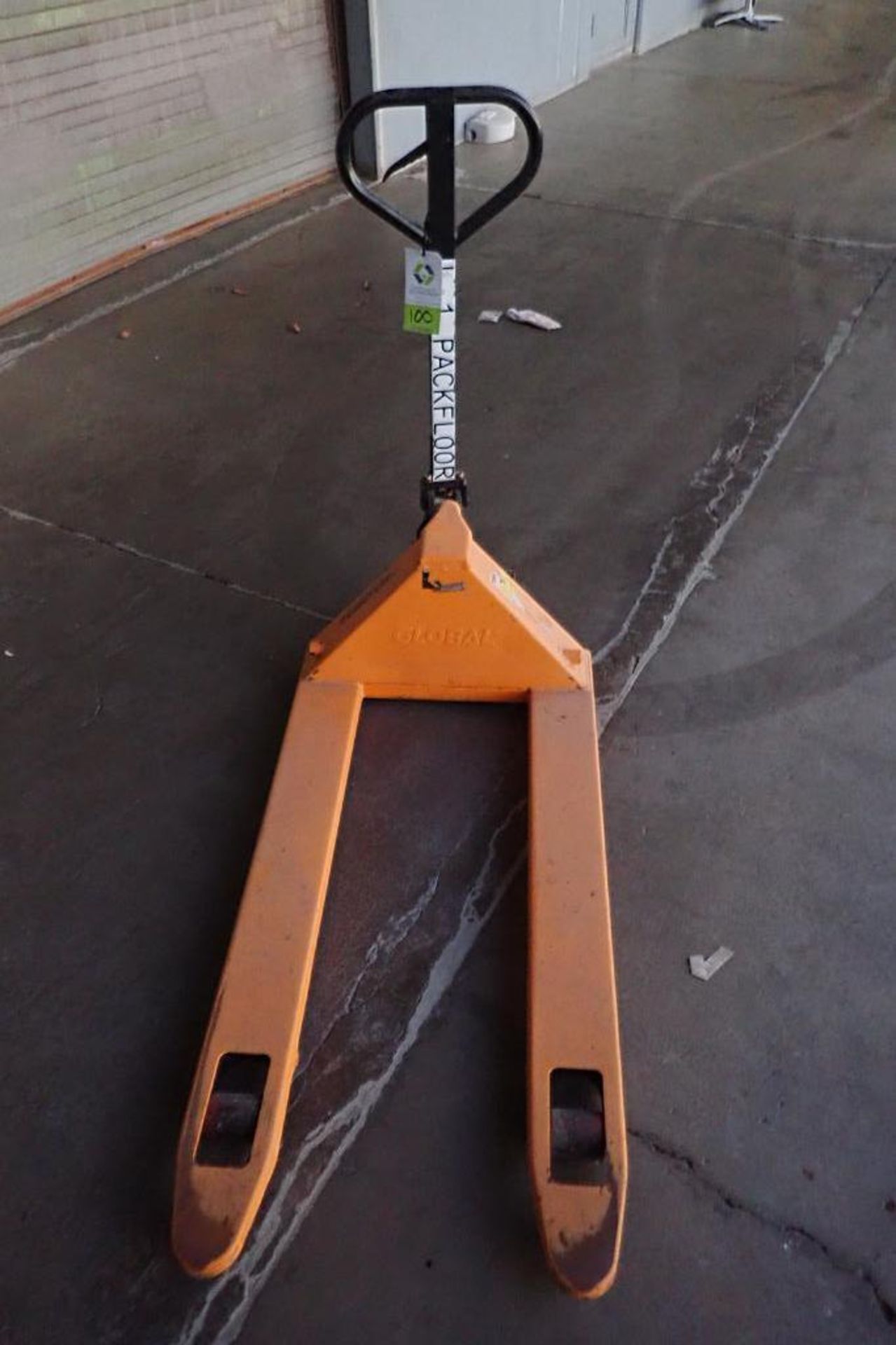 Global Industrial pallet jack, 5500 lb capacity, yellow. **Rigging Fee: $10** - Image 2 of 4