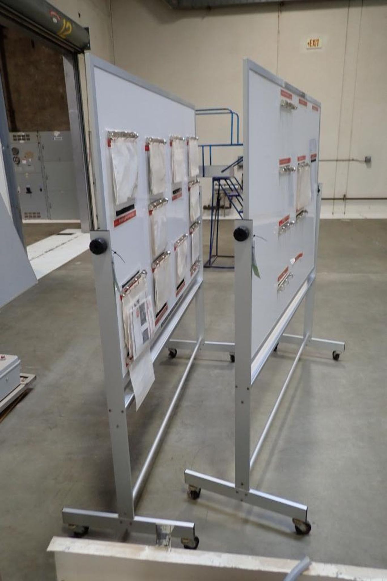 (2) Best Rite production white boards, aluminum frames, double sided, on wheels. **Rigging Fee: $50* - Image 2 of 3