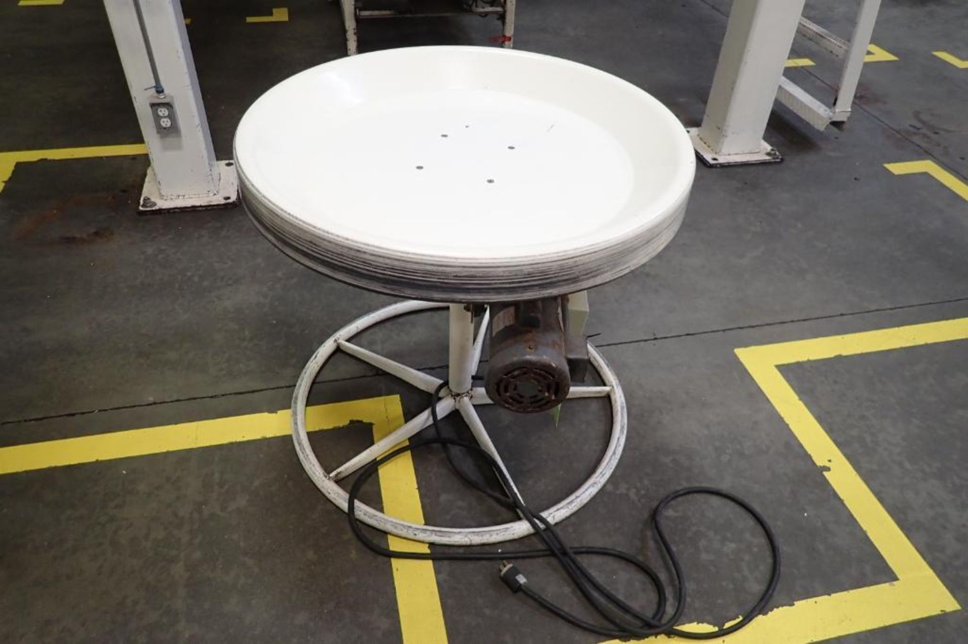Plastic rotating accumulation table, 36 in. dia., withdrive. **Rigging Fee: $75**