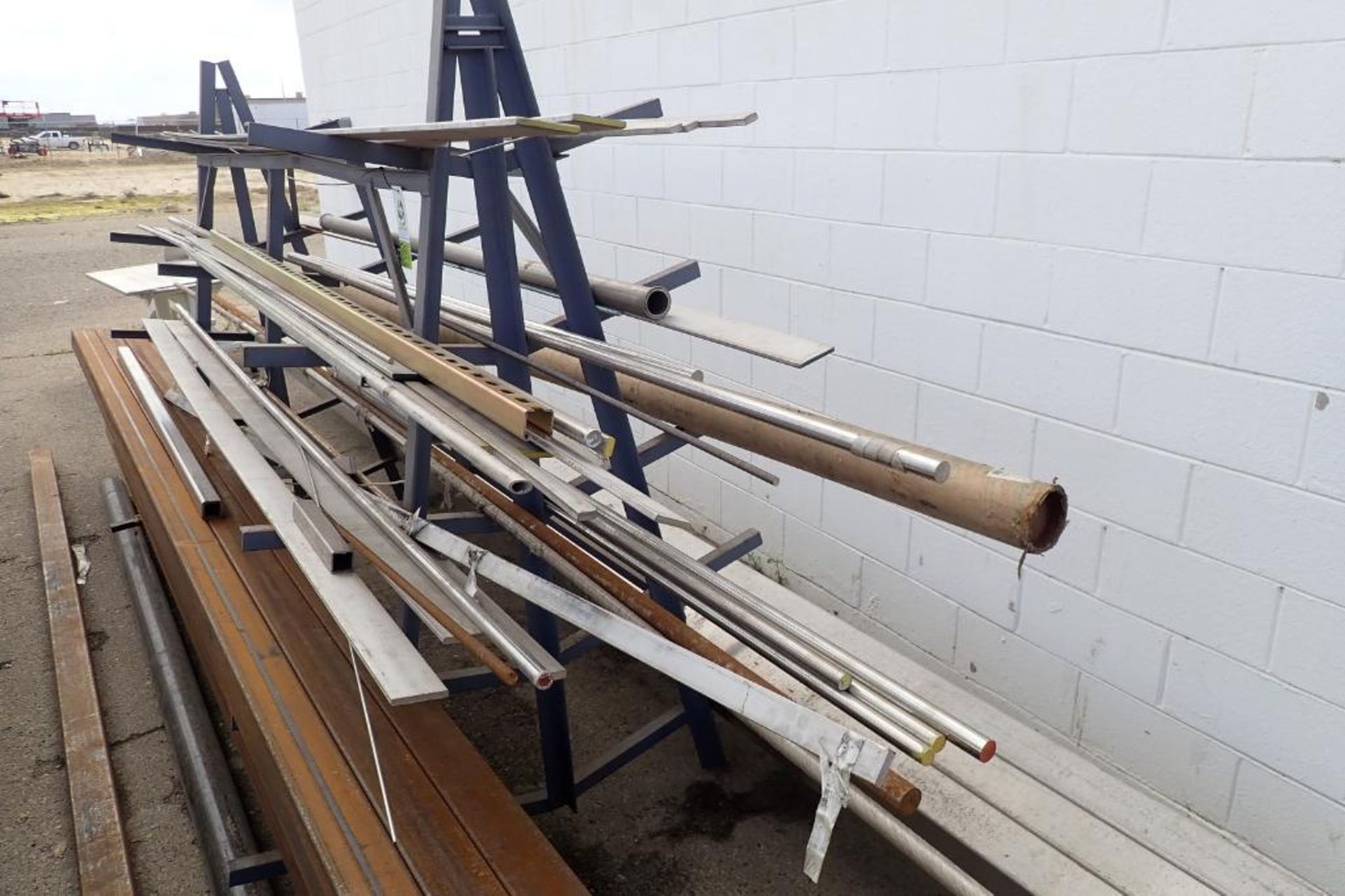 (2) A-frame racks with mild steel and stainless steel inventory. **Rigging Fee: $400** - Image 12 of 16
