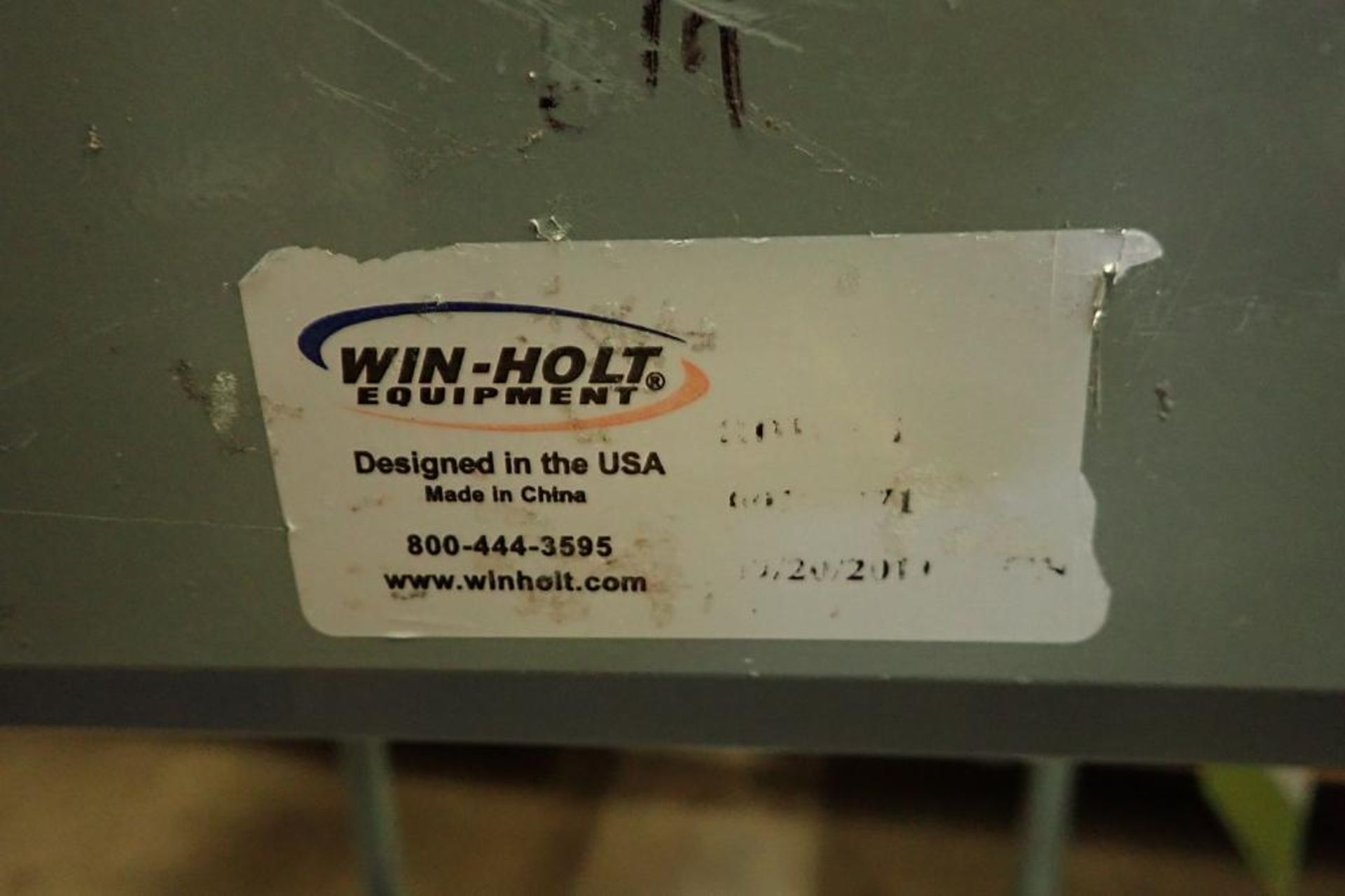 Win-Holt mild steel shipping desk on casters. **Rigging Fee: $10** - Image 4 of 4