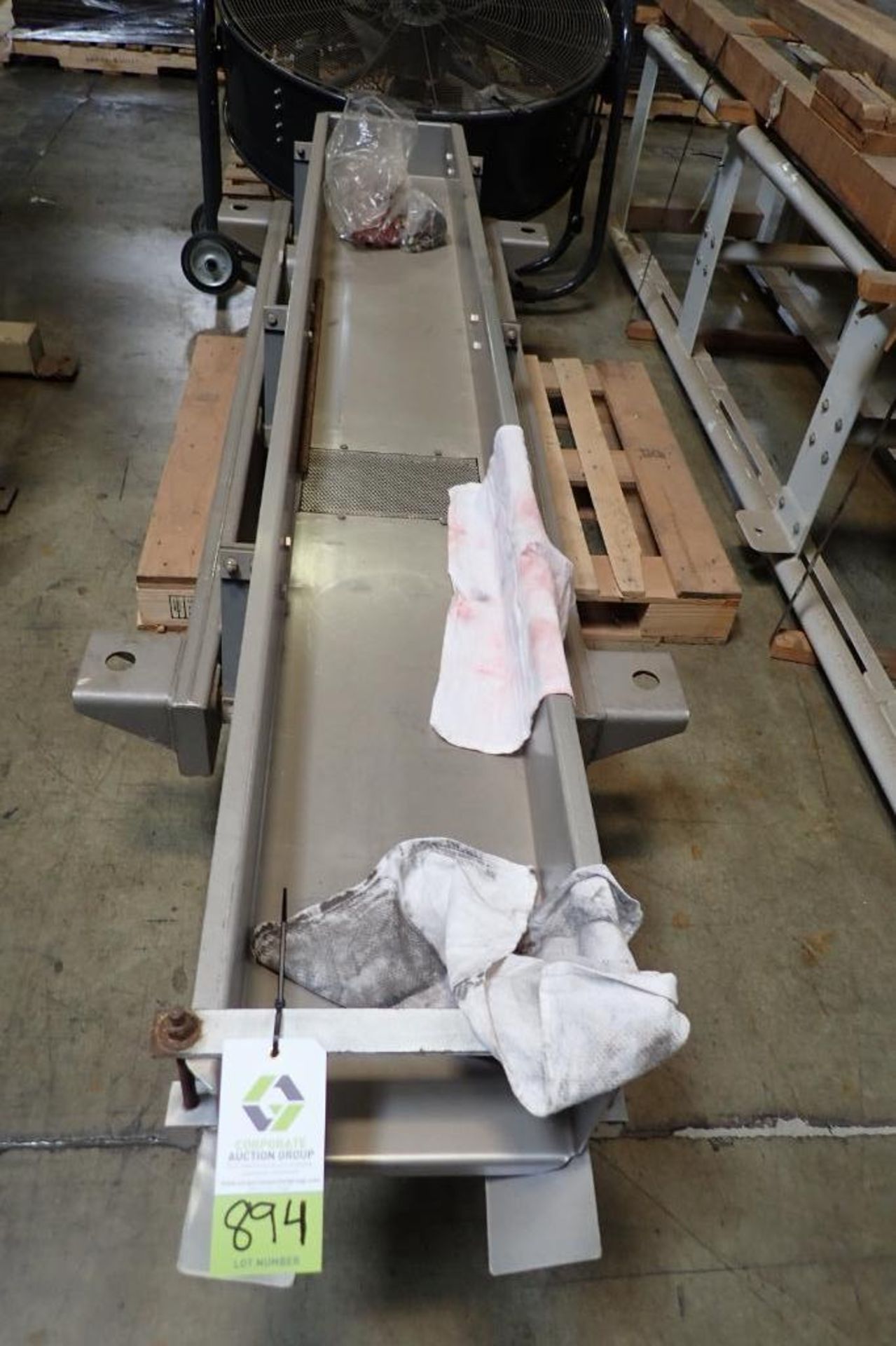 Key vibratory conveyor, 92 in. long x 12 in. wide x 6 in. deep, no frame. **Rigging Fee: $100** - Image 3 of 8