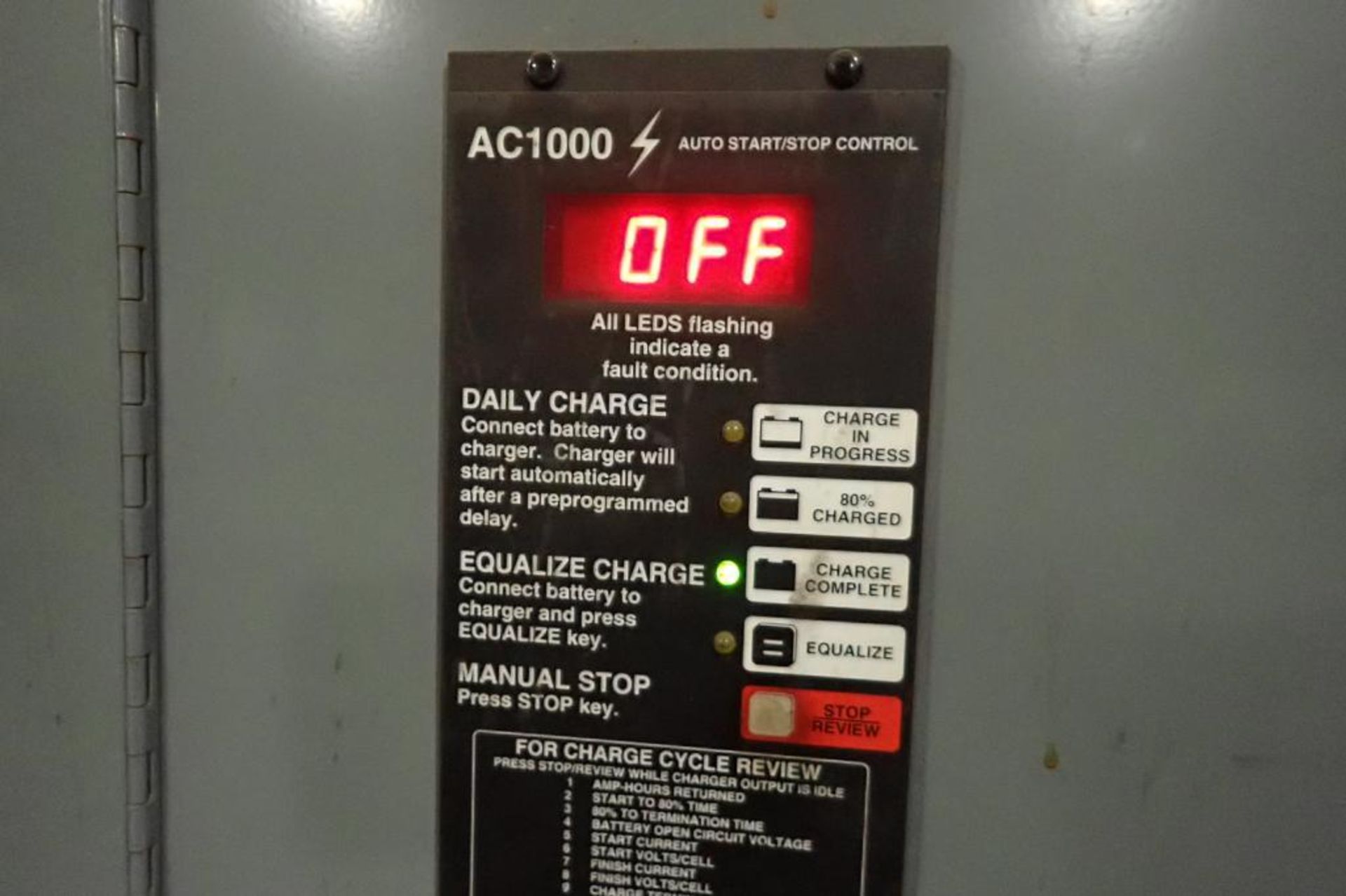 Accu-Charger 36 volt battery charger, Model 1050C3-18, SN 107CS50593, 18 Cells, 208/240/480 V.. **Ri - Image 3 of 5