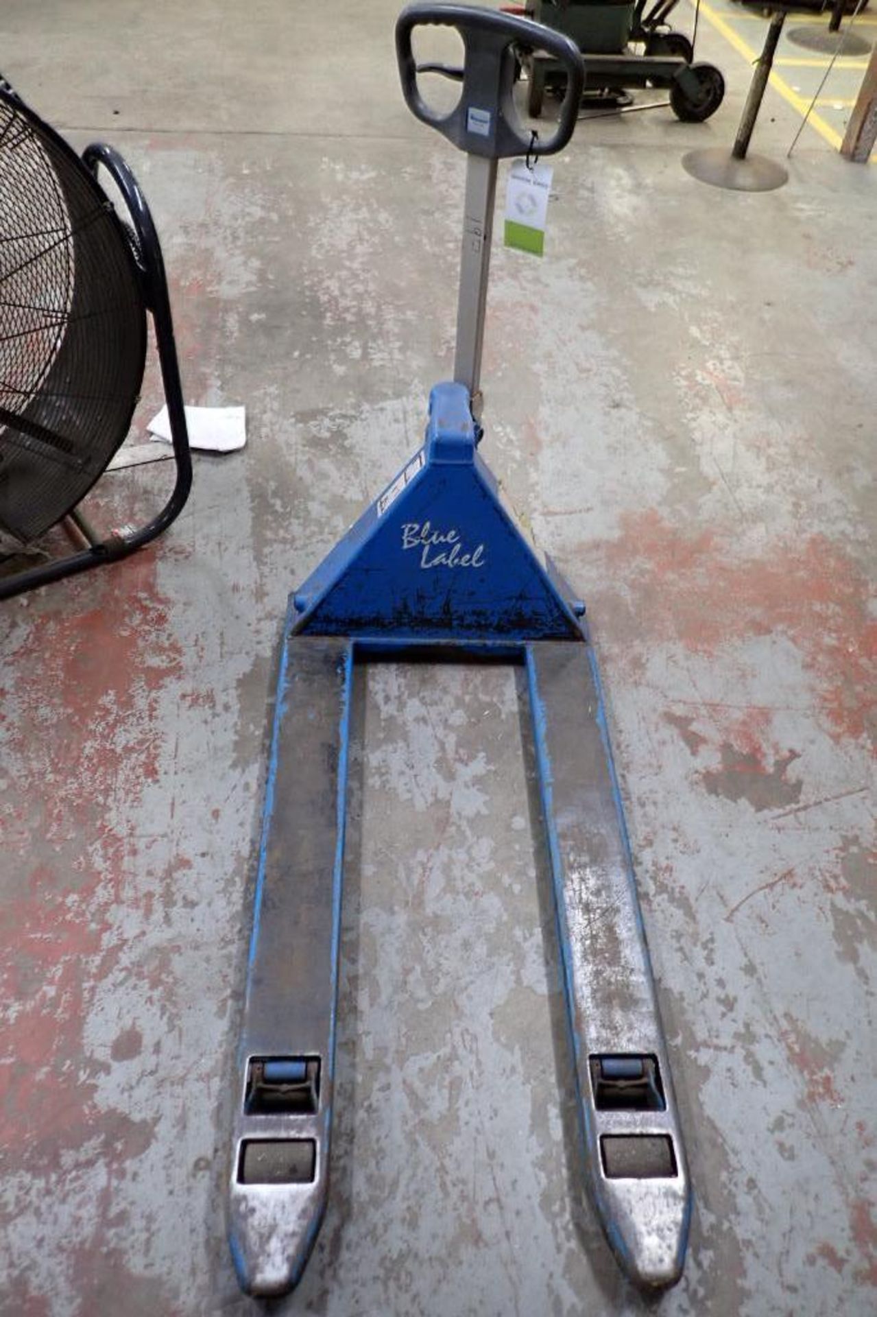 Bishamon hydraulic pallet jack, Model BS55, SN 11120518, 5,500 lb. capacity, blue. **Rigging Fee: $1 - Image 2 of 4