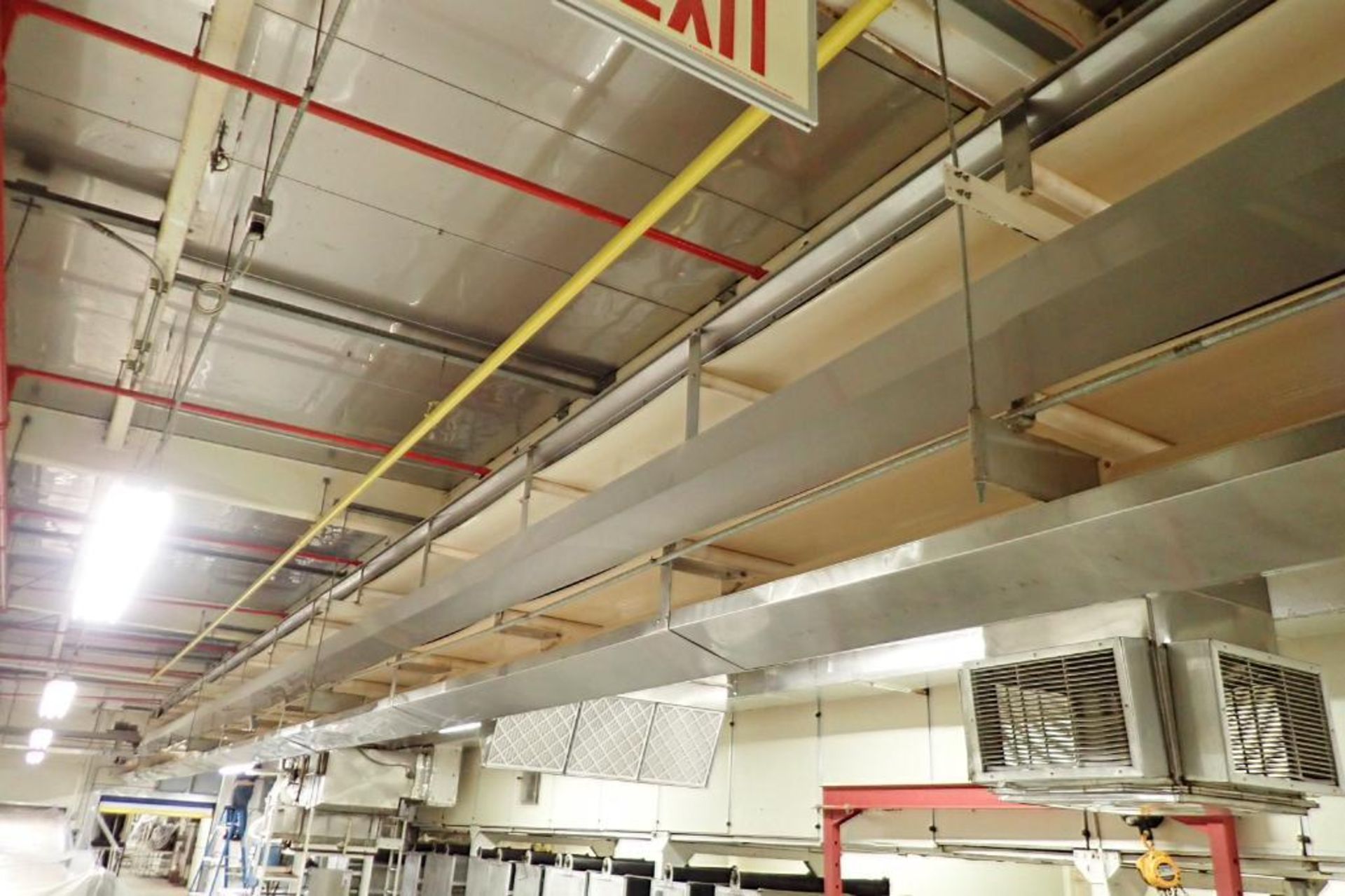 SS belt conveyor, 135 ft. long x 18 in. wide, suspended from ceiling. **Rigging Fee: $1250** - Image 3 of 5