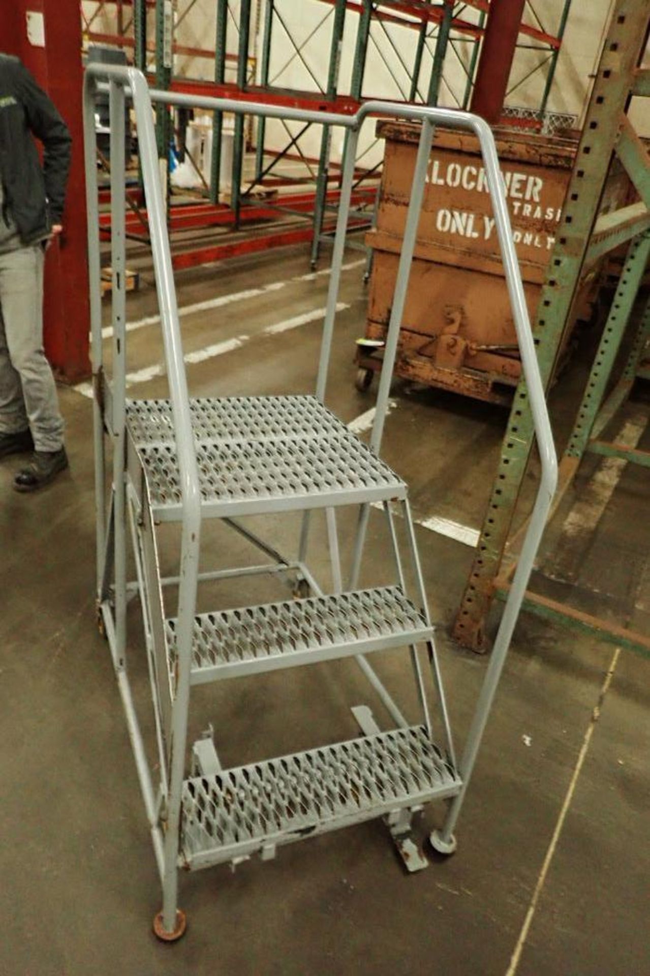 Cotterman 3-step rolling ladder. **Rigging Fee: $25** - Image 2 of 2