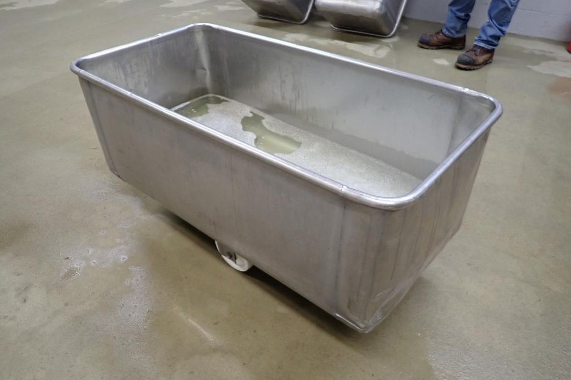 (4) SS Dough trough, 42 in. long x 20 in. wide x 15 in. deep. **Rigging Fee: $75**