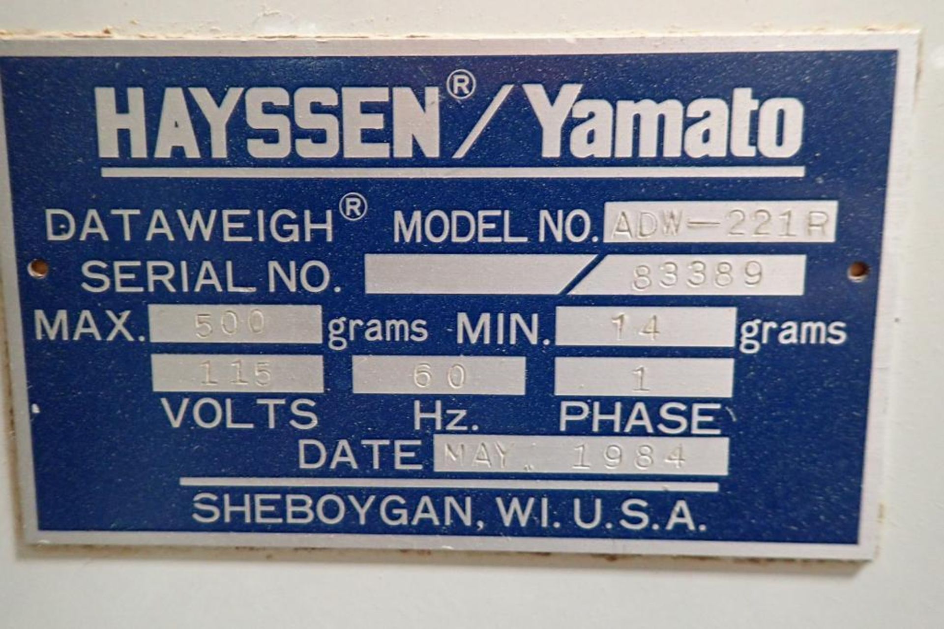 1984 Yamato 12-head scale, Model: ADW-221R, SN 83389, max 500 grams/min. 14 grams. **Rigging Fee: $4 - Image 11 of 11