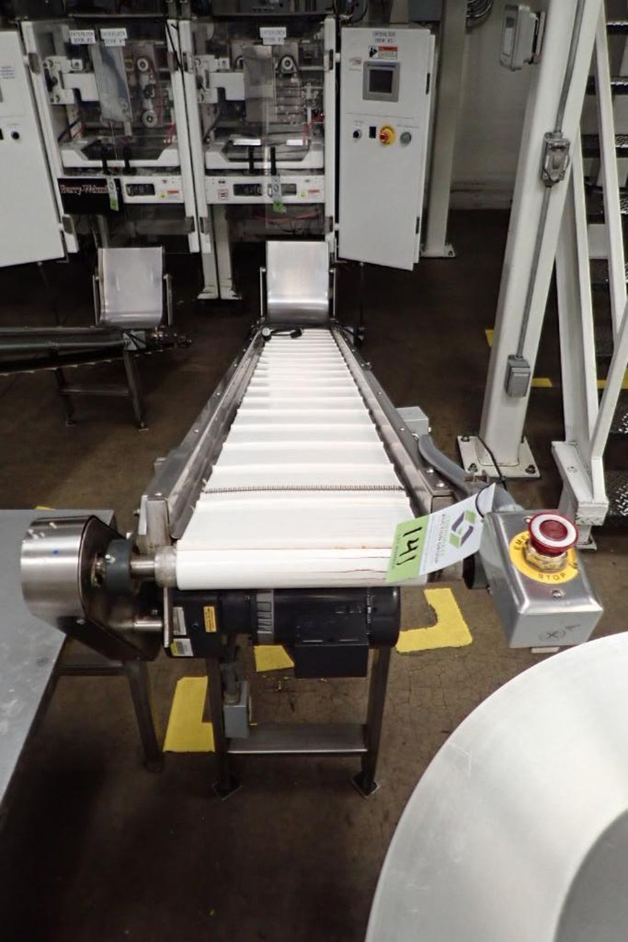 SS Incline rubber belt conveyor, cleated, 120 in. long x 12 in. wide, 48 in discharge. **Rigging Fee - Image 2 of 7