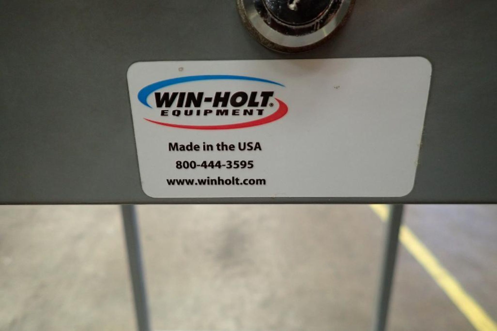 Win-Holt mild steel shipping desk on casters. **Rigging Fee: $10** - Image 4 of 4