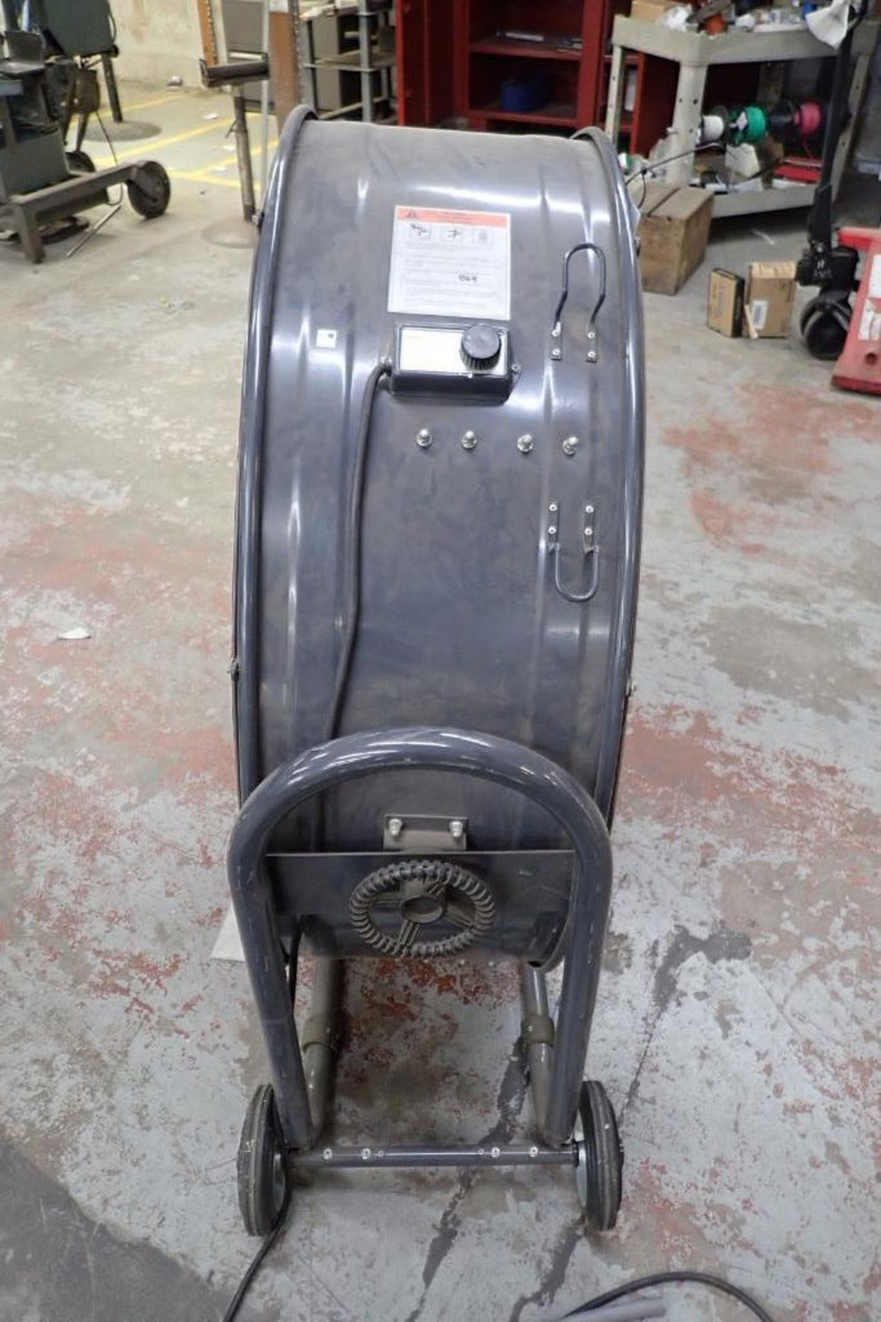 Dayton 36 in. floor fan, Model 1YNW6A, on wheels. **Rigging Fee: $10** - Image 2 of 7