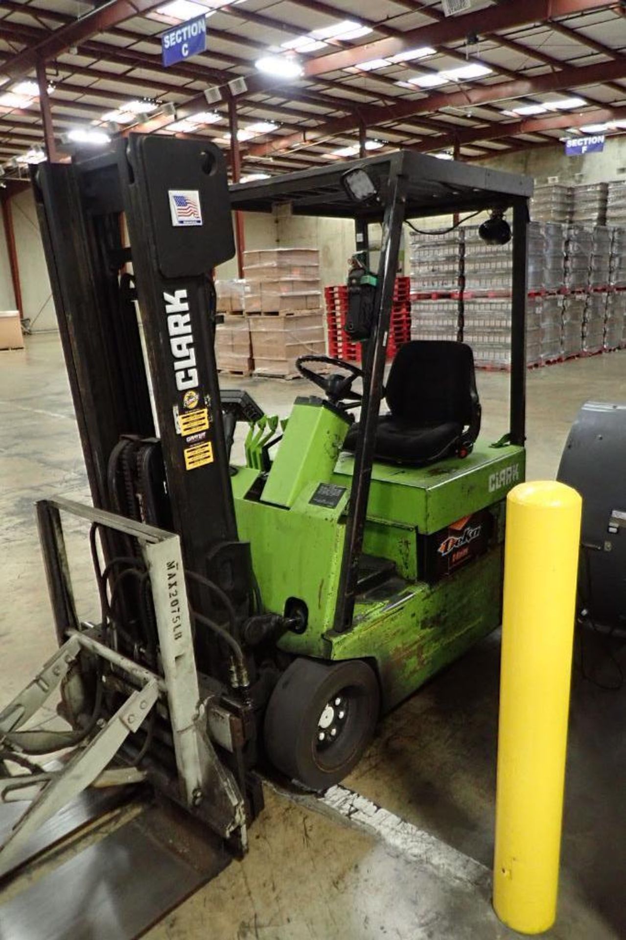 Clarke 36 volt electric lift truck, Model TM15, SN TM247-0846-8865FB, 2,625 lb., 128 in. Brudi slip - Image 8 of 11