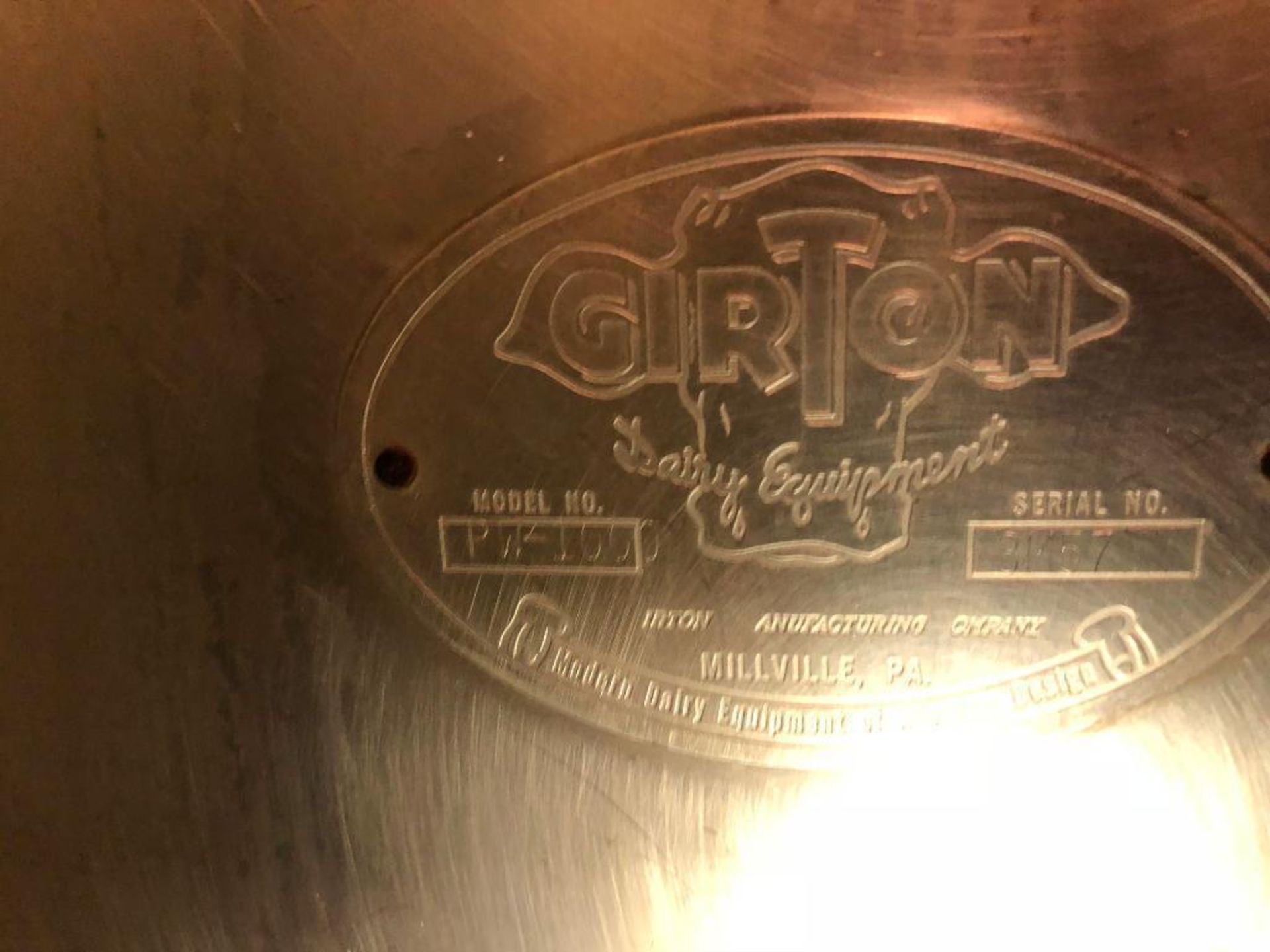 Girton Dairy Equipment SS jacketed tank. (Located in Green Bay, WI) - Image 12 of 22