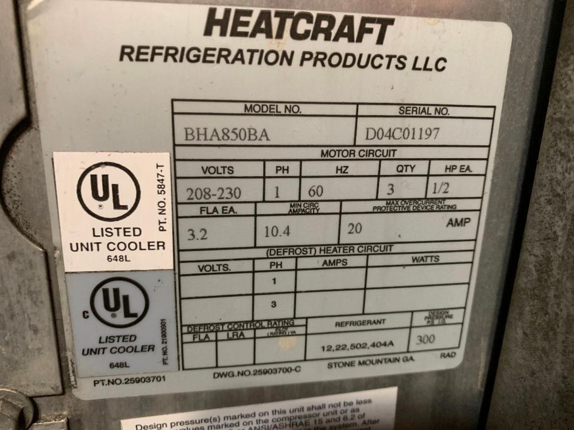 Bohn Heatcraft 3-fan evaporator. (Located in Stockton, CA) - Image 10 of 10