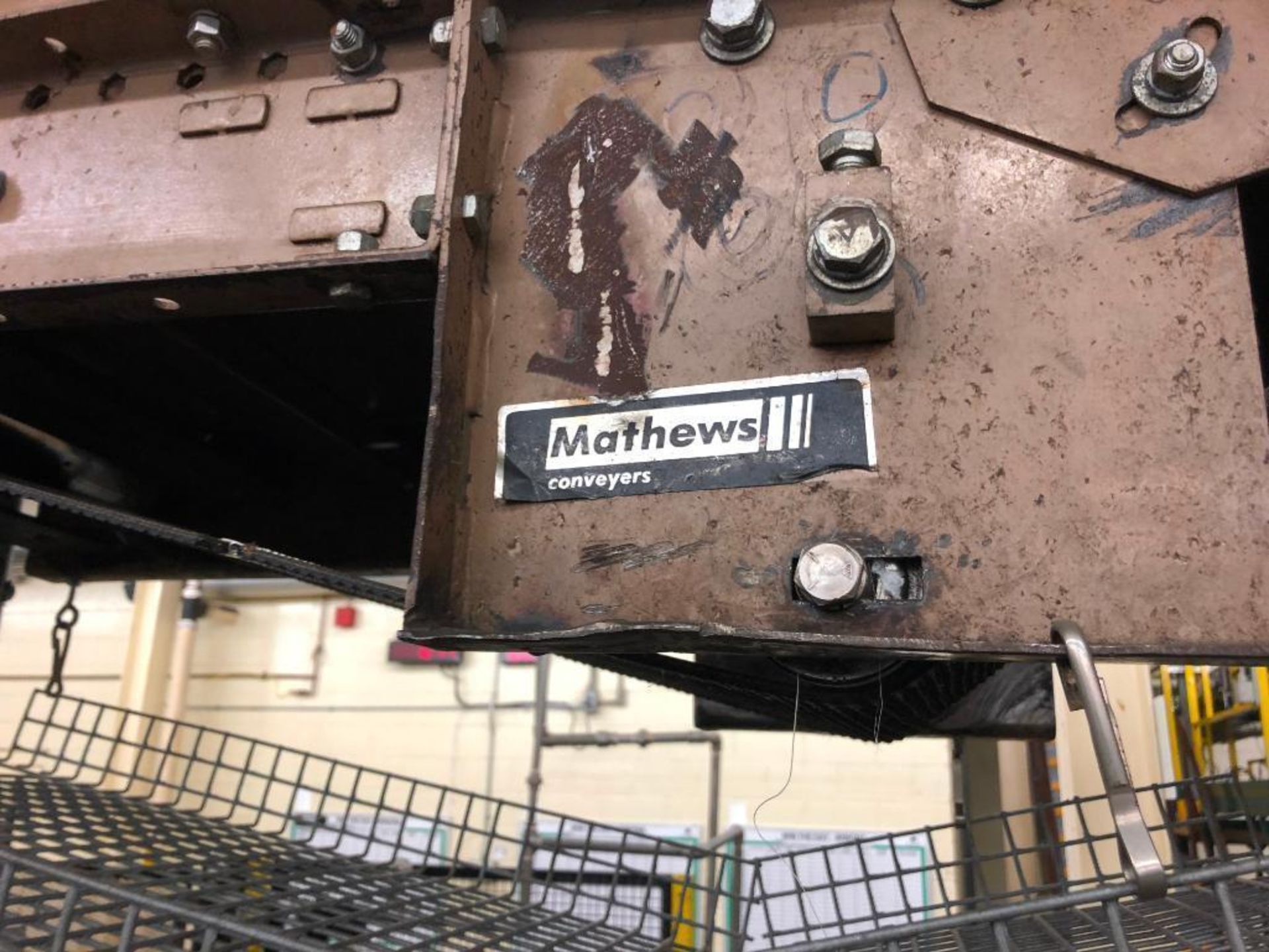 Mathews mild steel over head full case conveyor. (Located in Winona, ON Canada) - Image 5 of 18