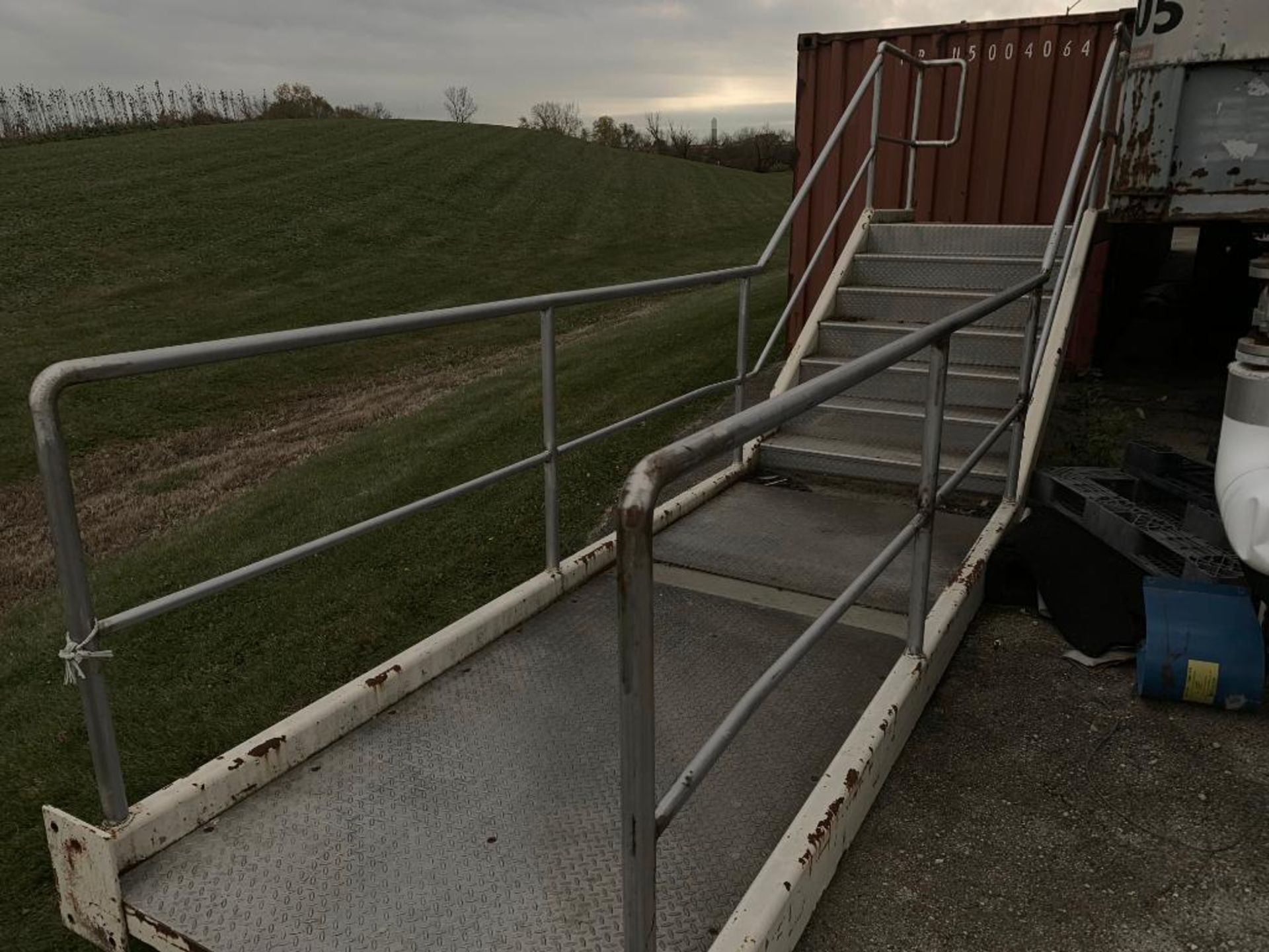 Mild steel platform with stairs. (Located in Kenosha, WI)