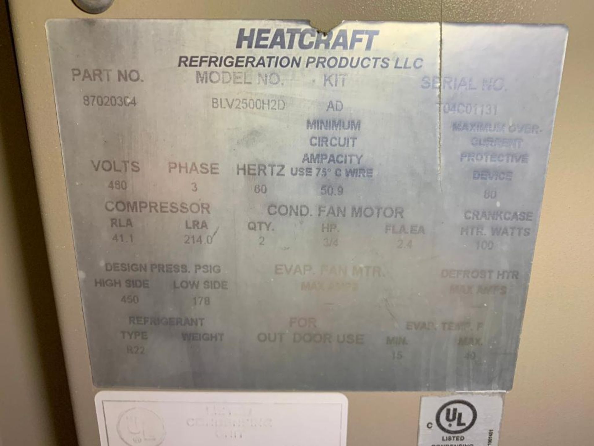 Bohn Heatcraft freon compressor w/ 2-fan condenser. (Located in Stockton, CA) - Image 13 of 34