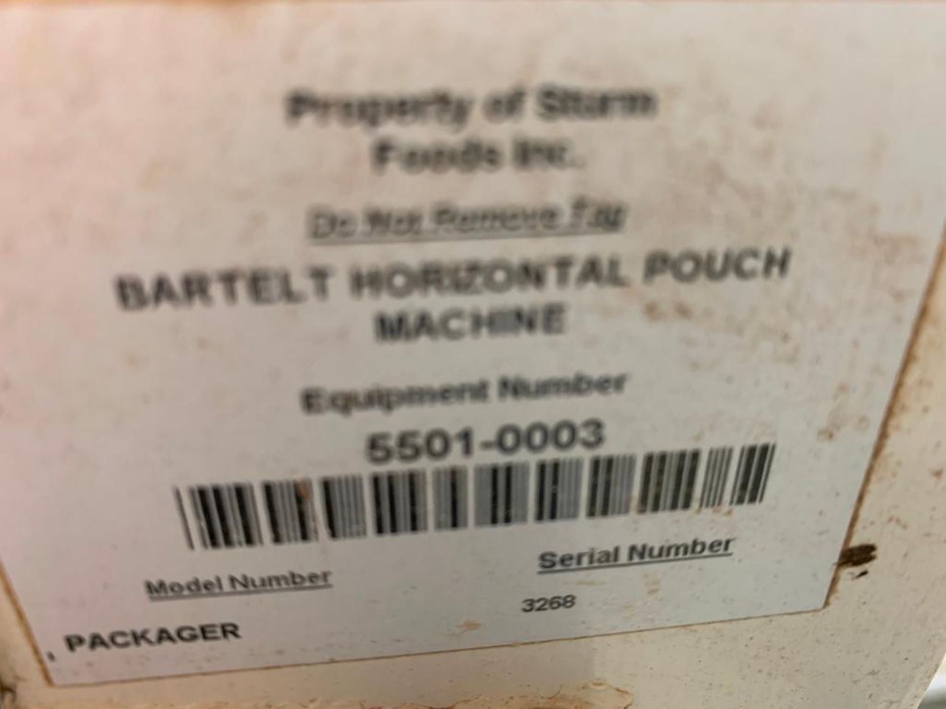 Bartelt horizontal pouch form filler. (Located in Manawa, WI) - Image 3 of 11