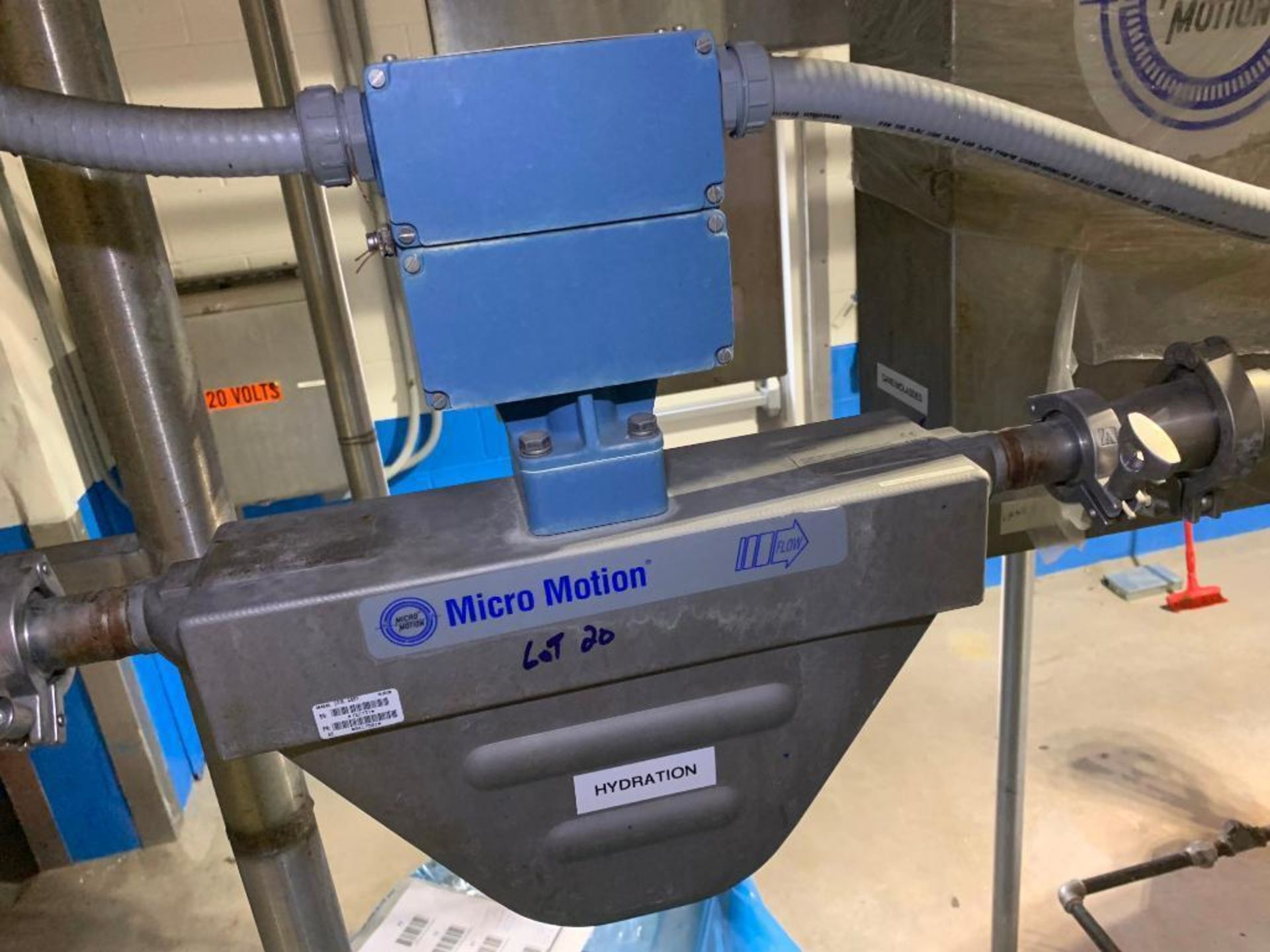 Micro Motion 1 in. mass flow sensor. (Located in Faison, NC)