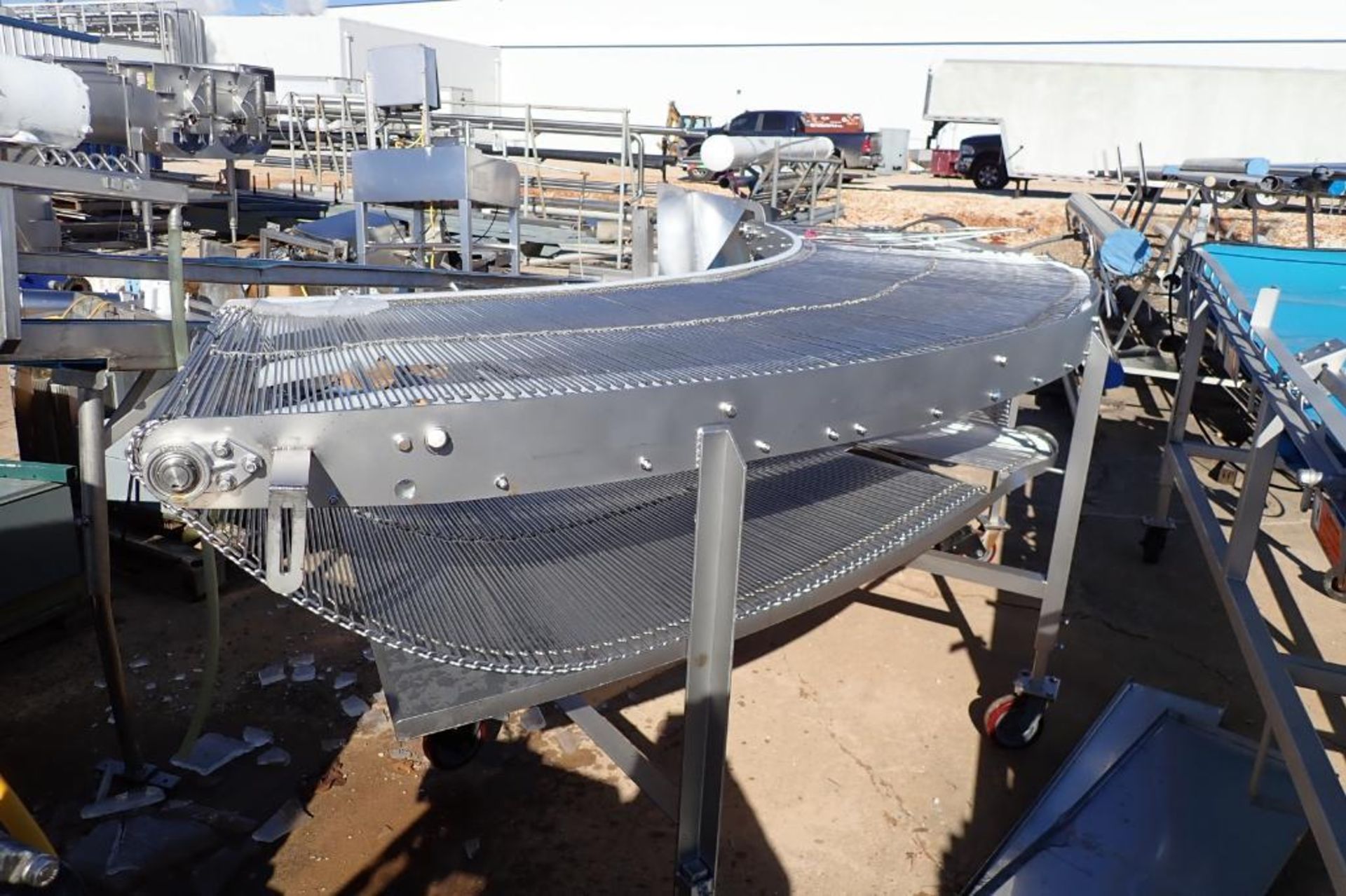 SS 45 Degree wire belt conveyor - (Located in Fayetteville, AR)