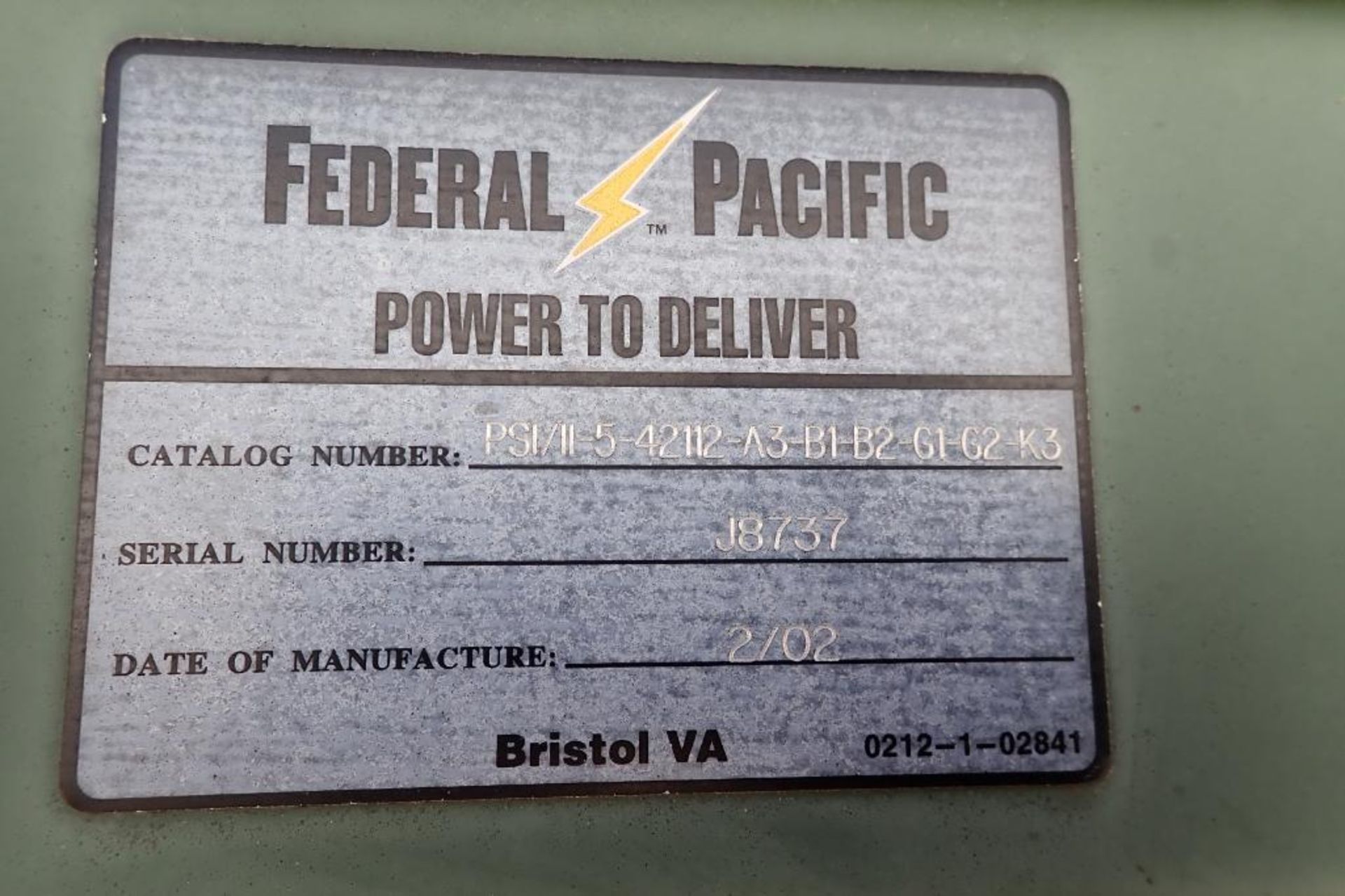 2002 Federal Pacific 14.4KV switch - (Located in Fayetteville, AR) - Image 7 of 12