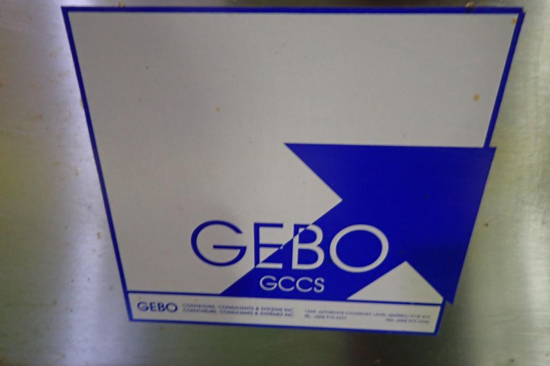 GEBO SS adjustable can conveyor - (Located in Newport, TN) - Image 13 of 13