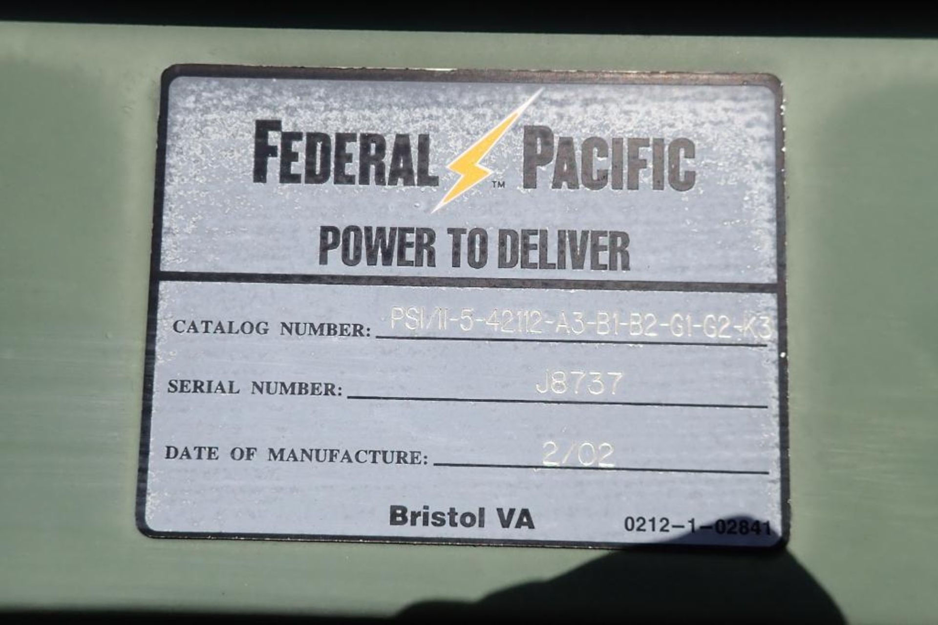 2002 Federal Pacific 14.4KV switch - (Located in Fayetteville, AR) - Image 11 of 12