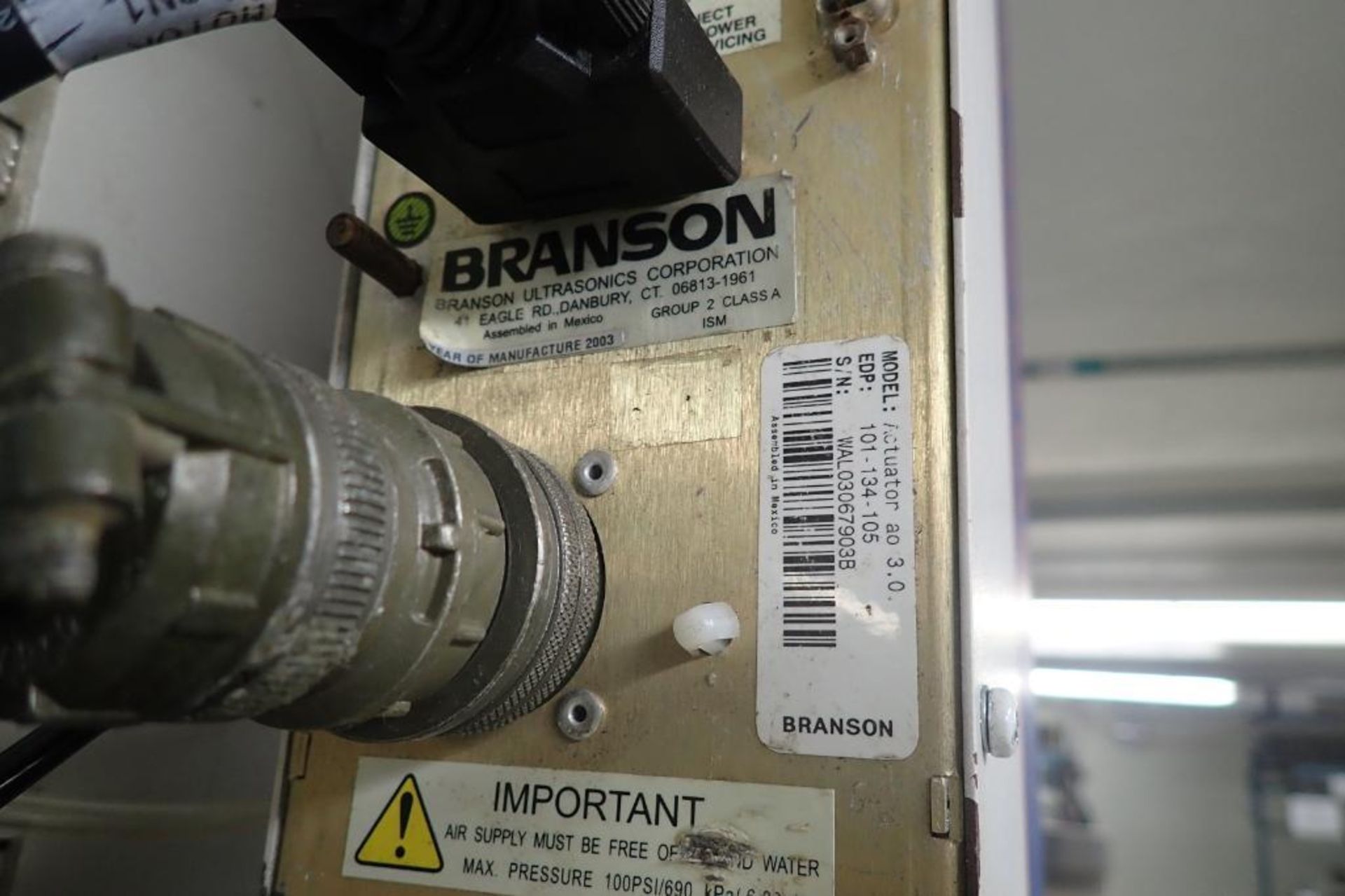 Branson 2000 ultrasonic welder, Actuator ao 3.0, 2003 Branson power supply Model 2000bdc 20:2.2 ** - Image 4 of 7