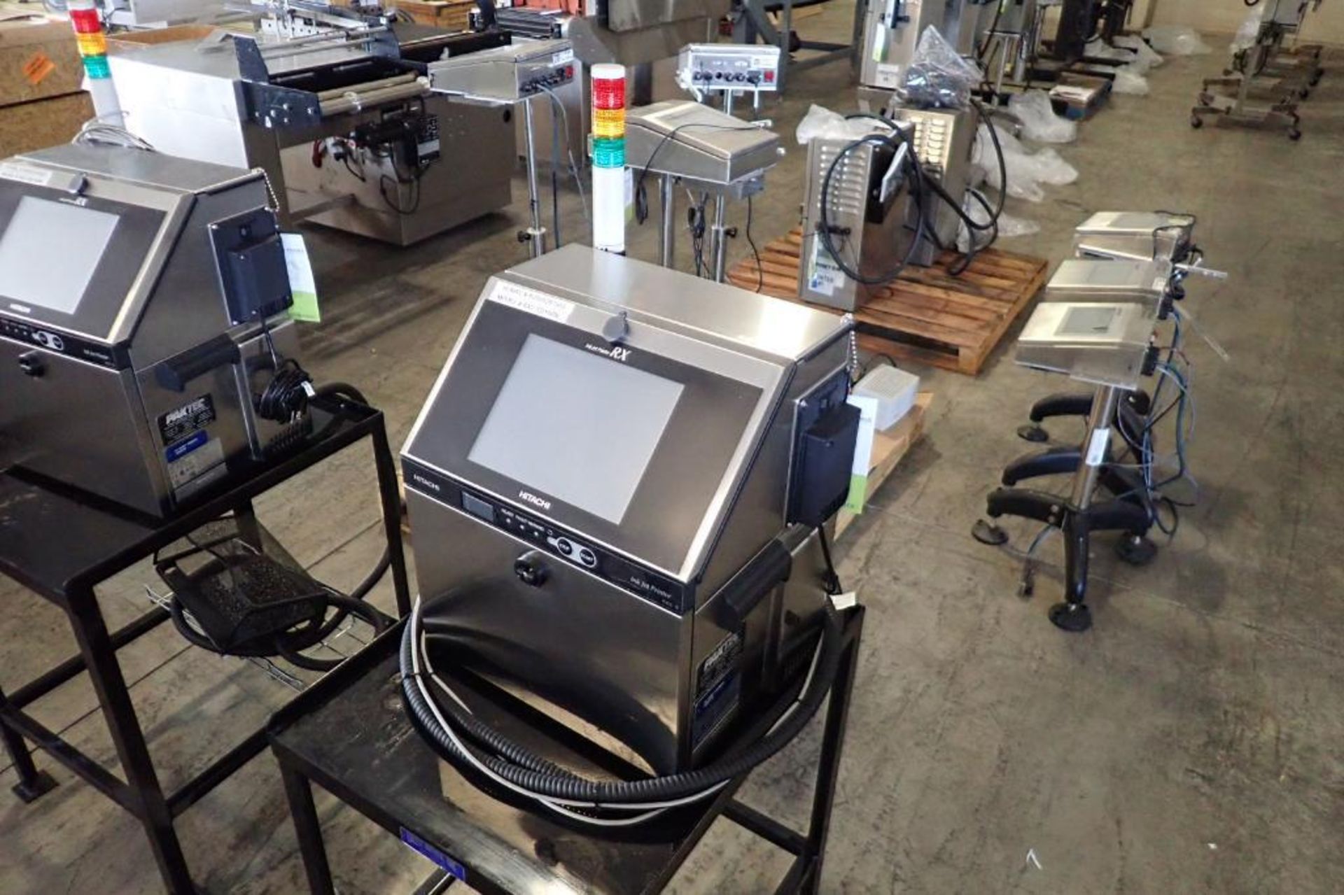 Hitachi ink jet printer, Model RX2-SD160W, SN R2S05261503, 1 ph., 100-120 volt, on stand { Rigging - Image 3 of 12