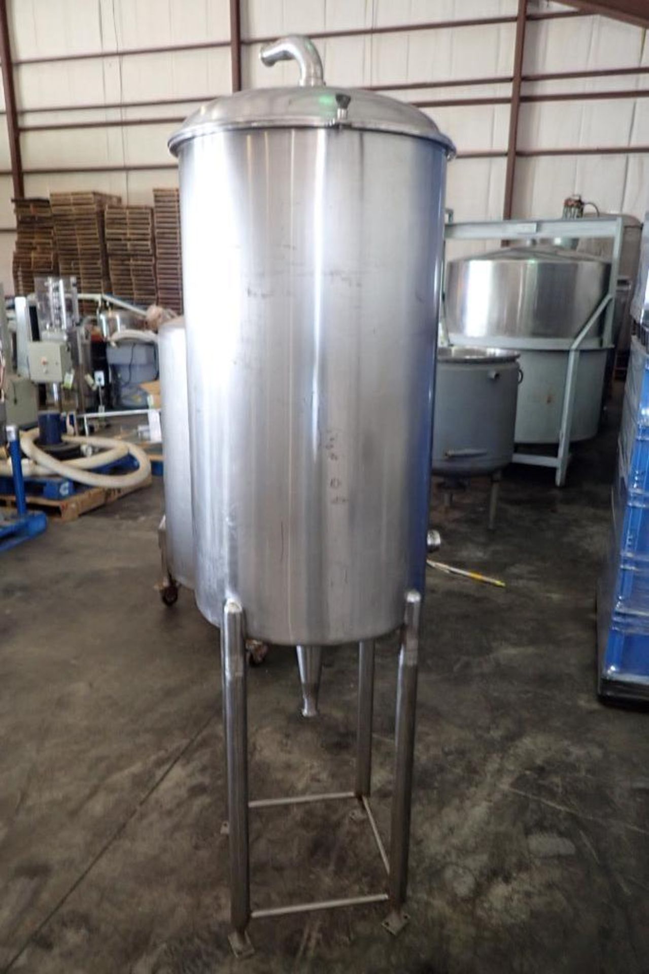 SS tank, 24 in. dia x 43 in. straight side, dome bottom, overall height 90 in. { Rigging Fee: $25} - Image 6 of 6