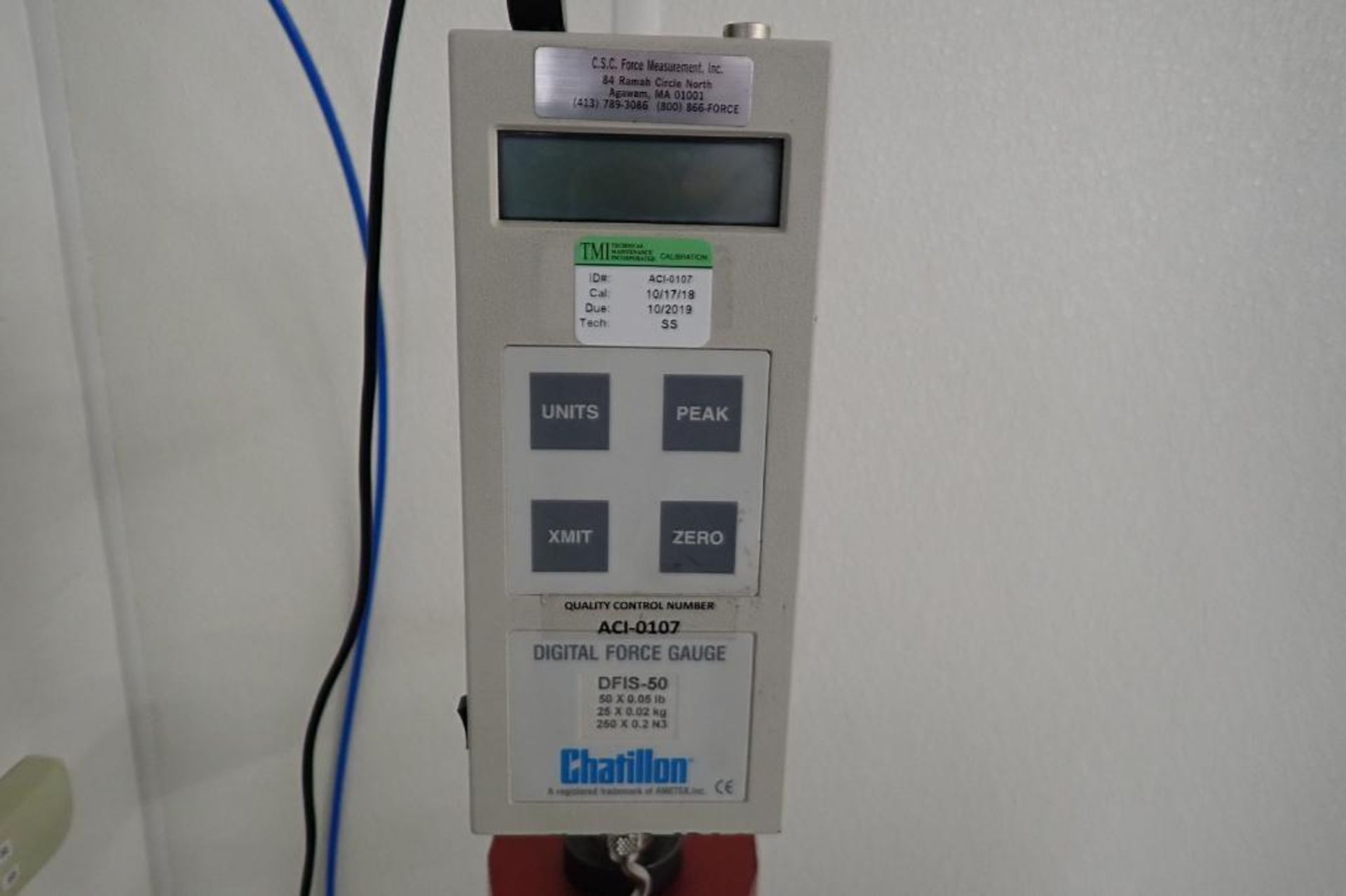 Chatillon DFIS-50 cohesion tester, 50 x 0.05 lb { Rigging Fee: $25} - Image 3 of 9