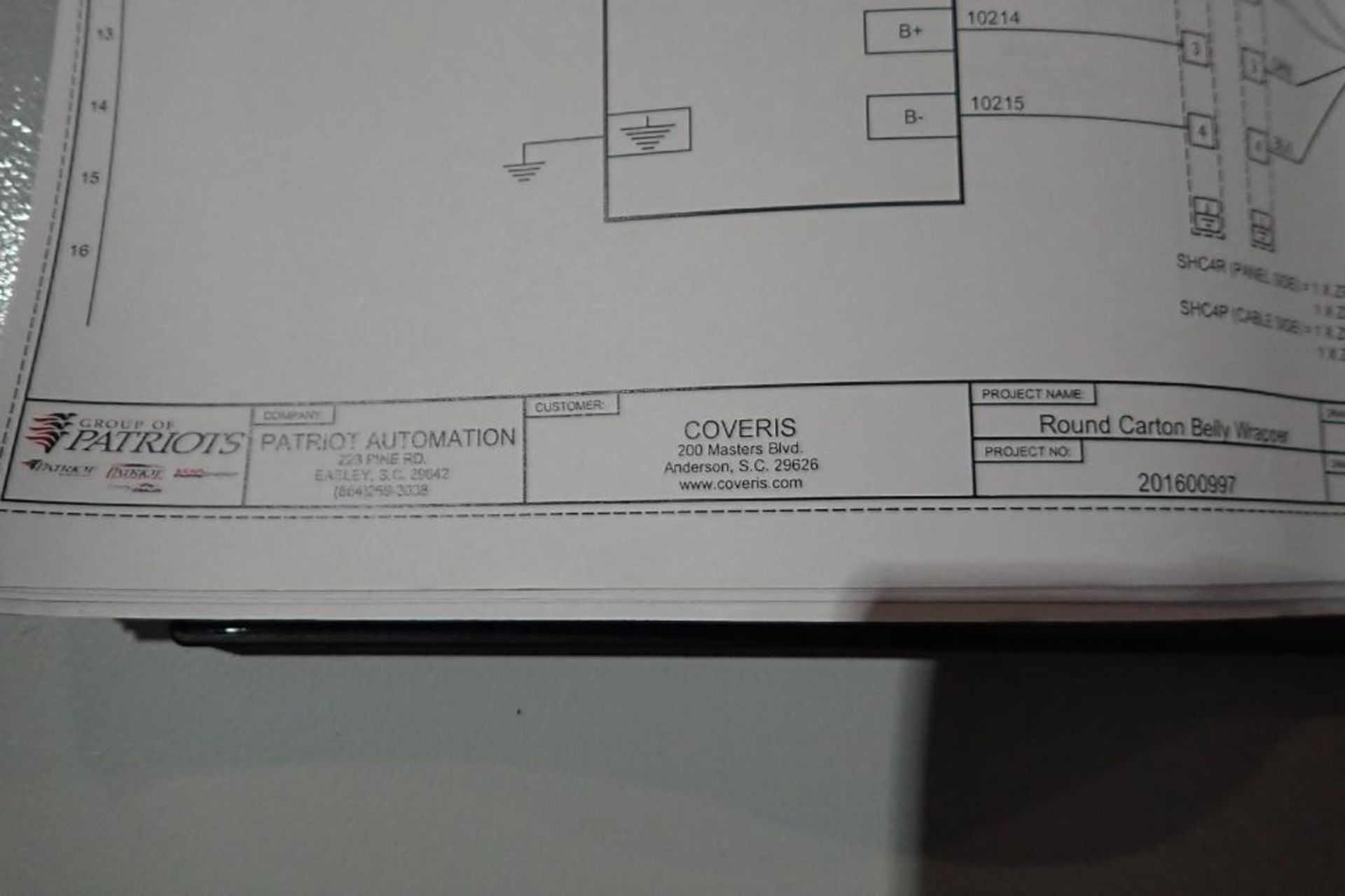 Patriot Automation round carton belly bander/wrapper, SN 10038712, single lane, 17 in. wide carton - Image 26 of 27