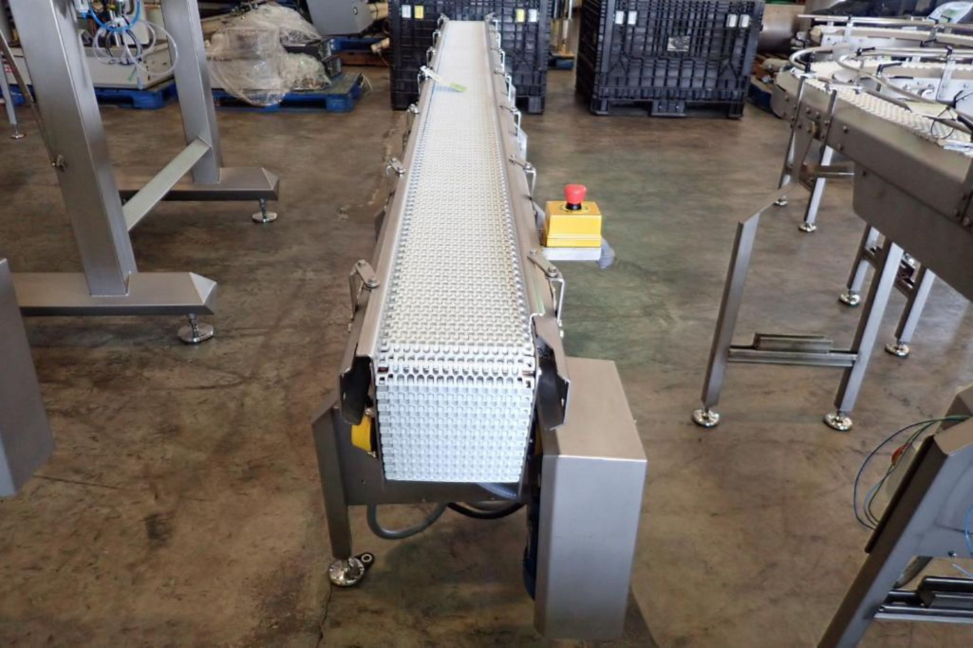 M-tech conveyor, white plastic interlock belt, 141 in. long x 8 in. wide x 33 in. tall, vfd - Image 2 of 13