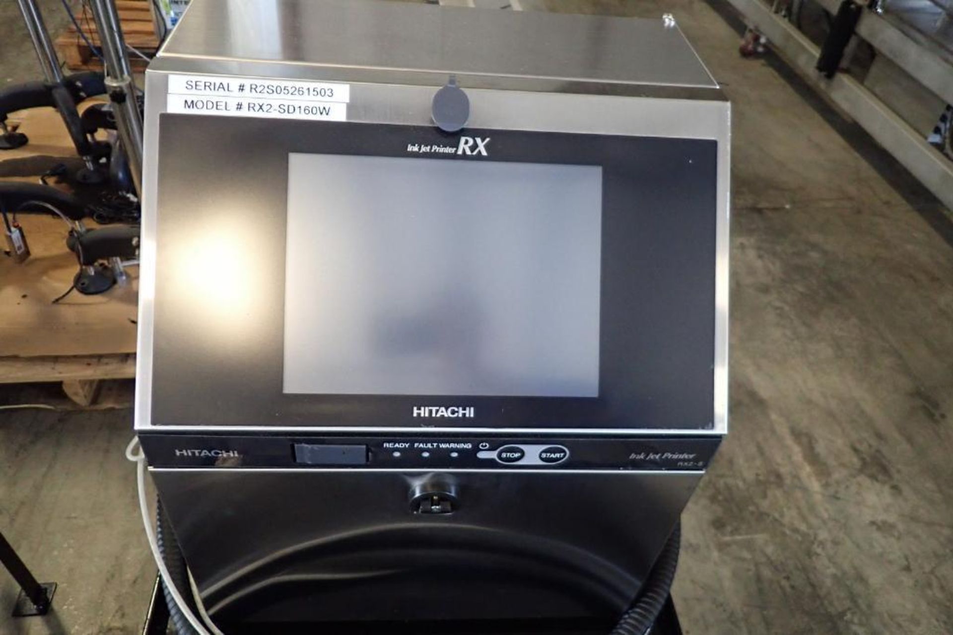 Hitachi ink jet printer, Model RX2-SD160W, SN R2S05261503, 1 ph., 100-120 volt, on stand { Rigging - Image 4 of 12