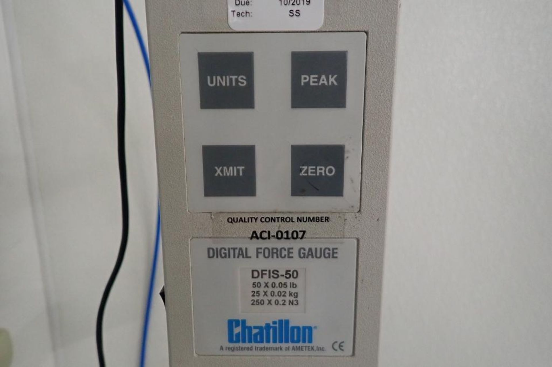 Chatillon DFIS-50 cohesion tester, 50 x 0.05 lb { Rigging Fee: $25} - Image 6 of 9