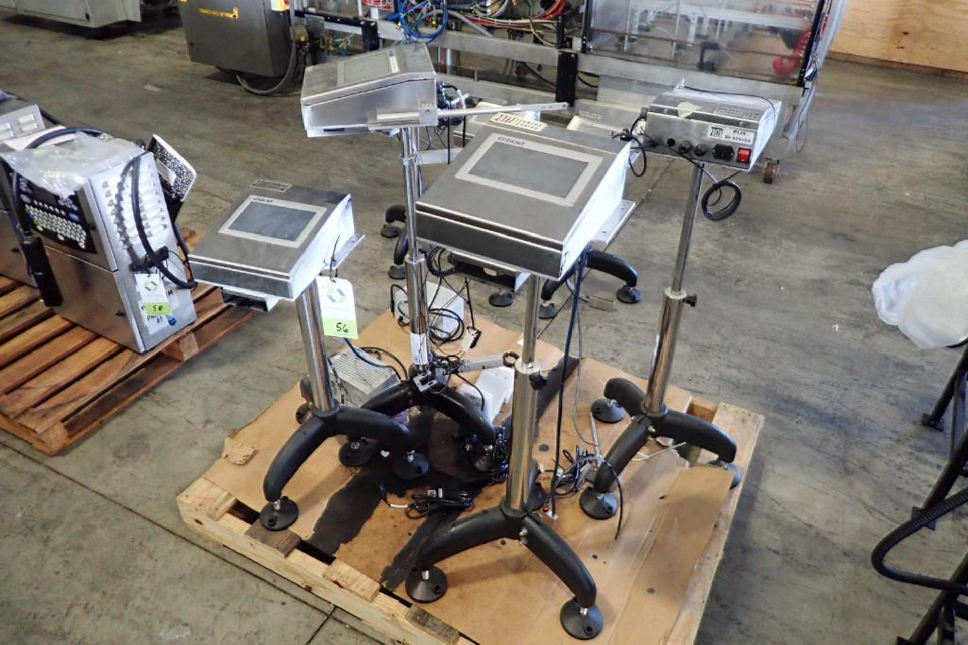 Preza easyjet ink jet coder, Model P128, touch screen, only 2 have ink heads, adjustable stands {
