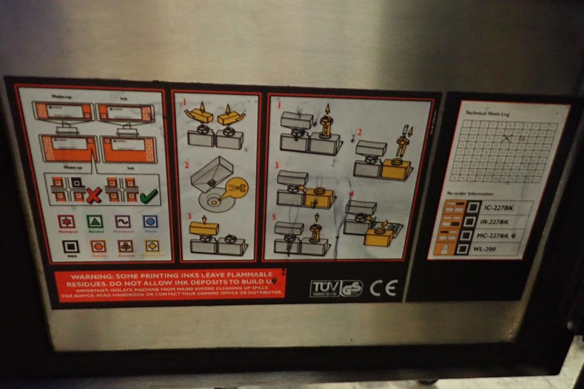 Domino ink jet printer, Model A200, SN N3A03144, 100-120/200-240 volt, 1 ink head, SS stand on - Image 9 of 13