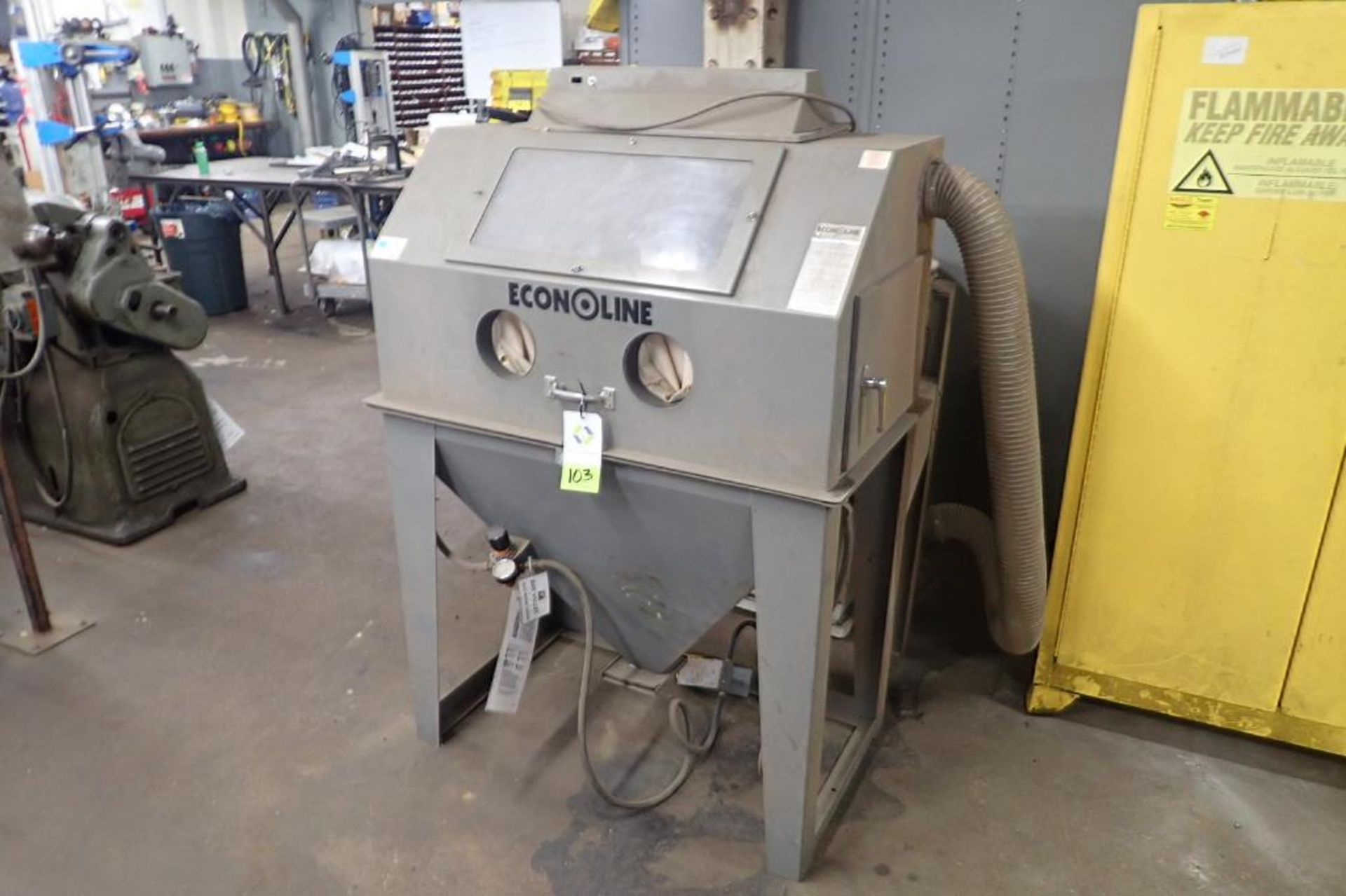 Econoline self-contained sand blasting unit. {Located in Dixon, IL}