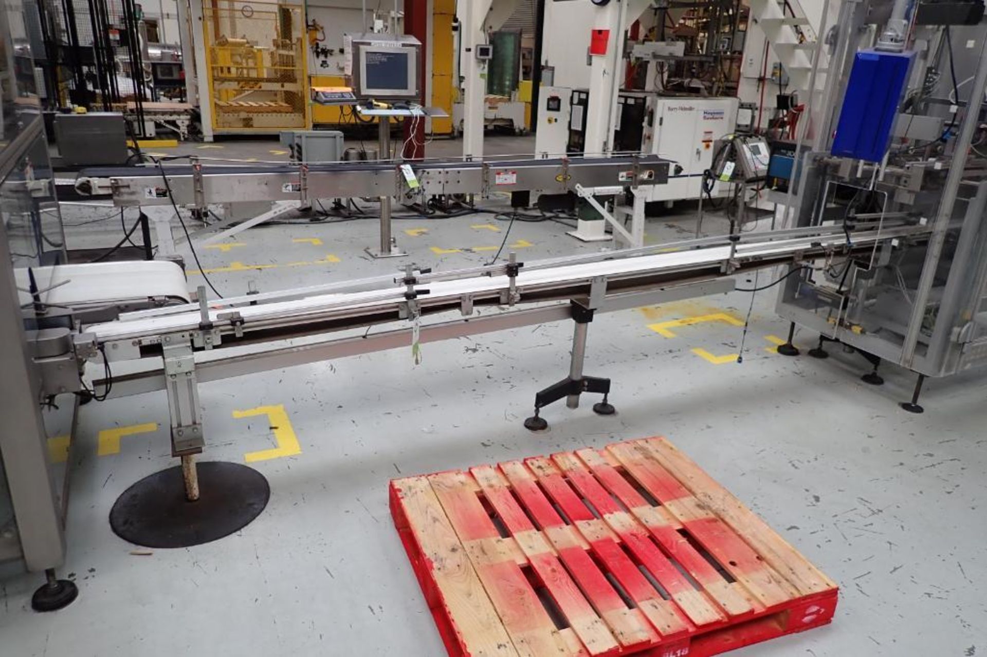 Aluminum belt conveyor. {Located in Visalia, CA}