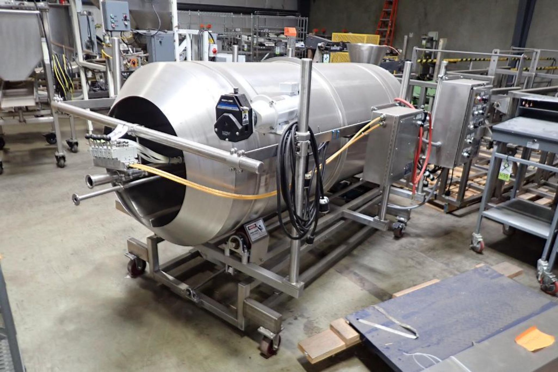 Spray Dynamics SS coating drum. {Located in Visalia, CA}