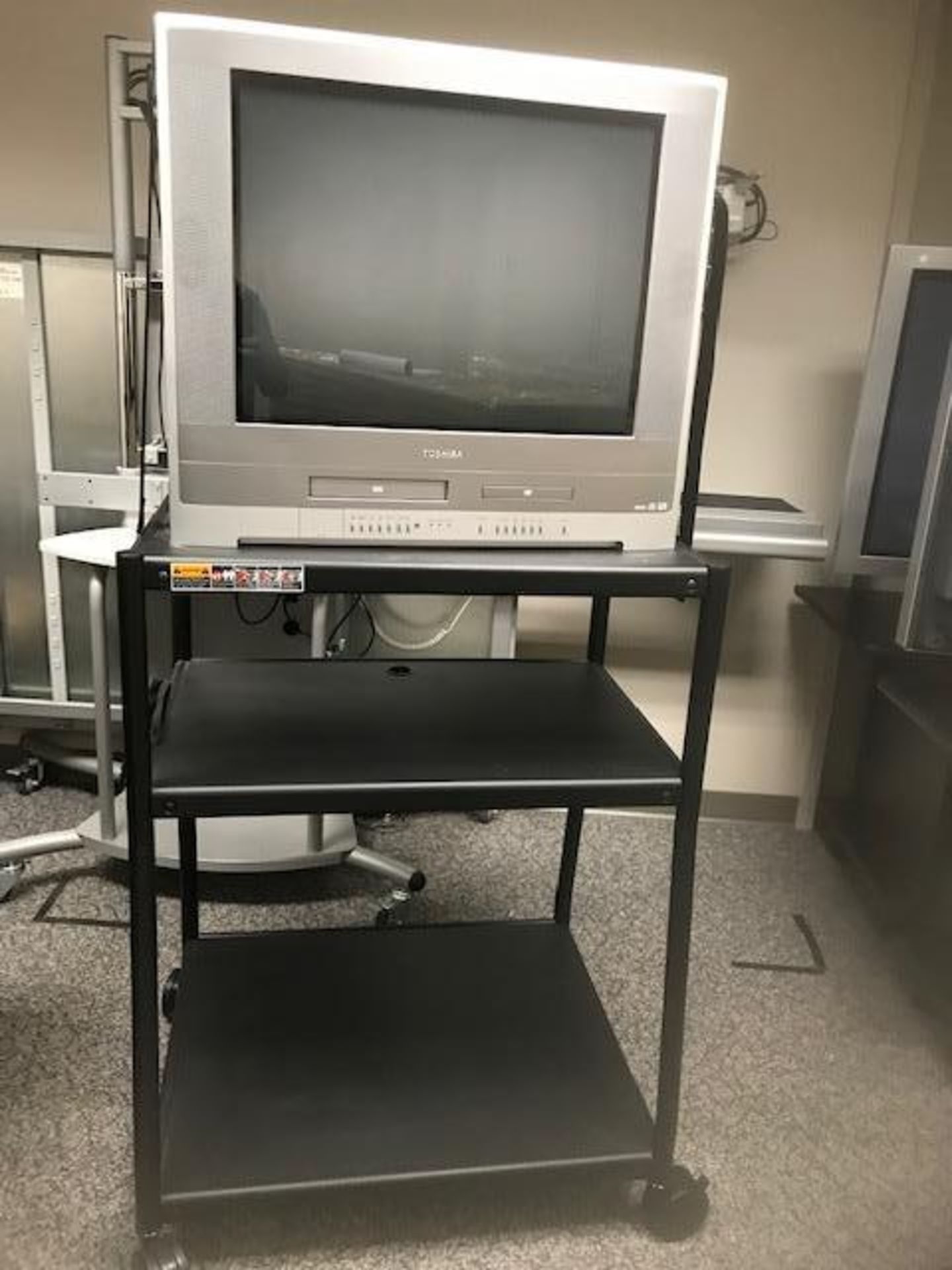 27" Toshiba TV with VHS/DVD and cart - no remote