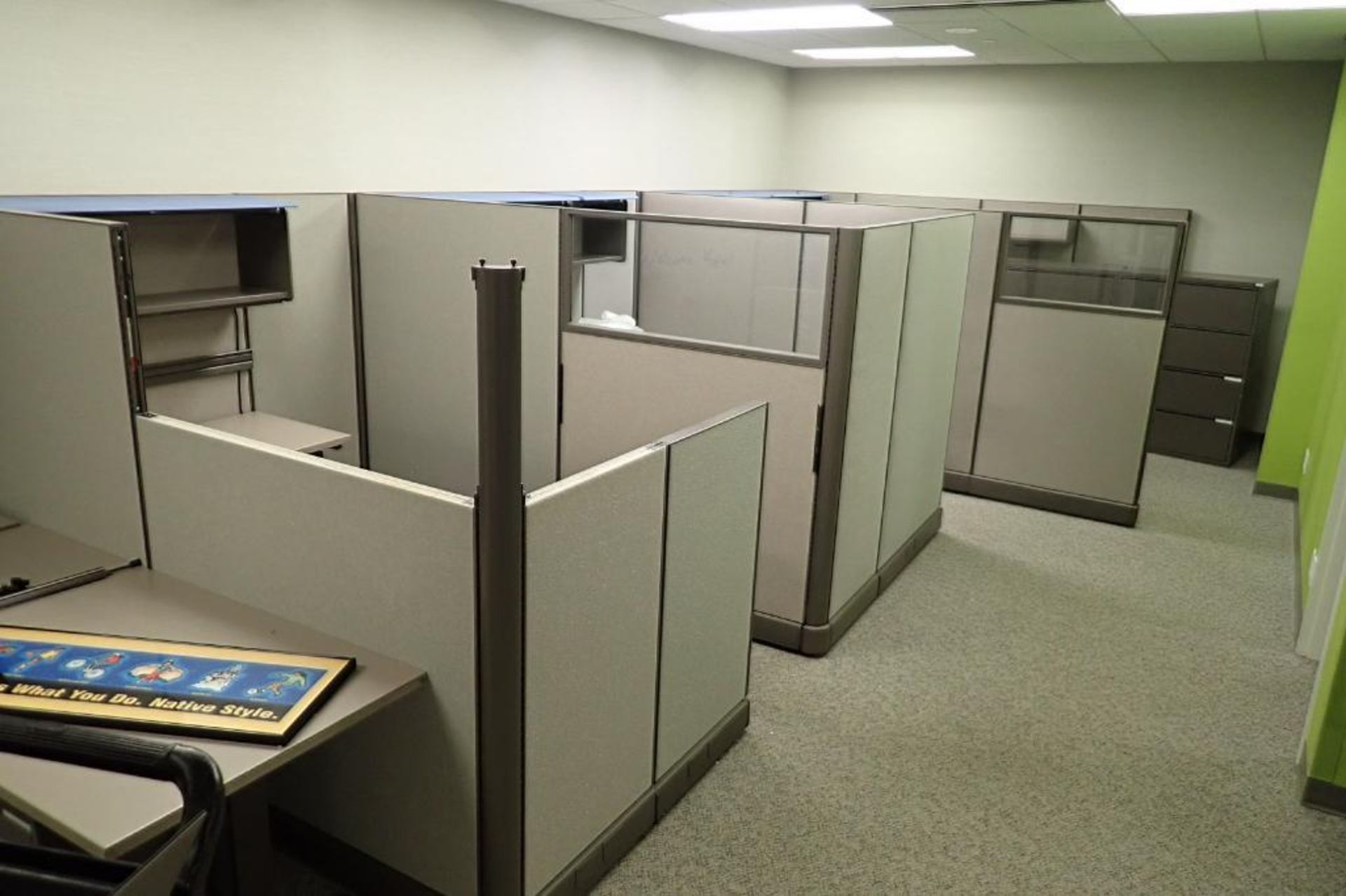 (6) Herman Miller office cubicles and furniture