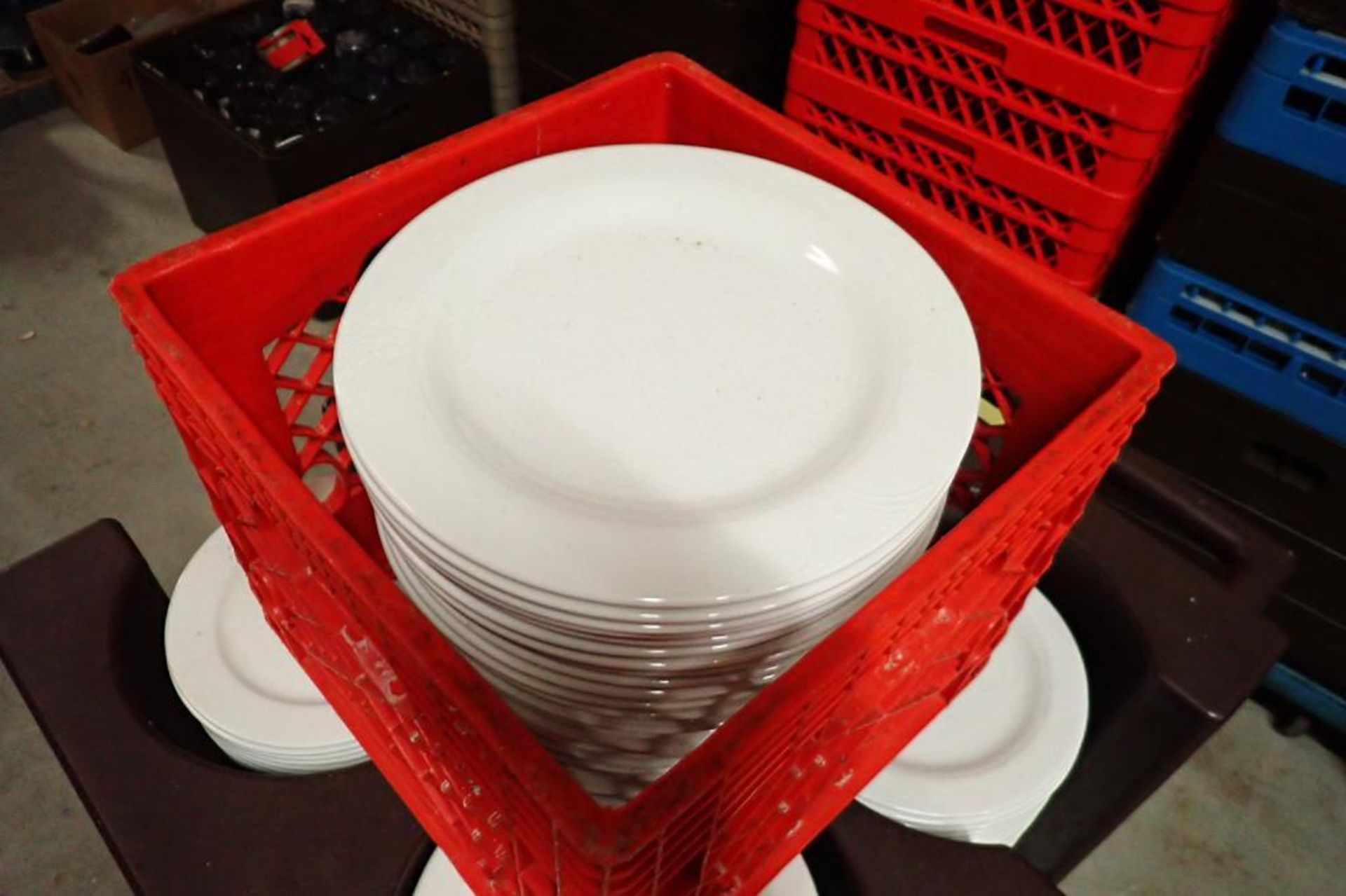 Lot of assorted dining plates with cart - Image 2 of 4
