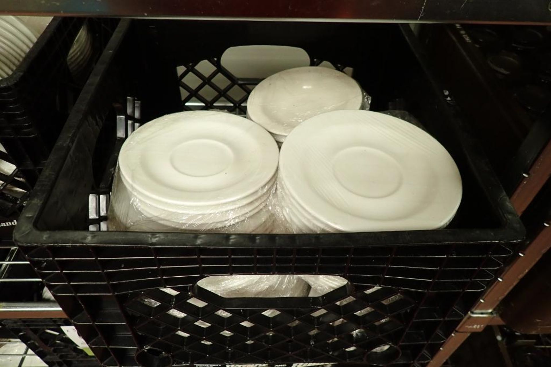 Milk crate with assorted dining plates - Image 2 of 5