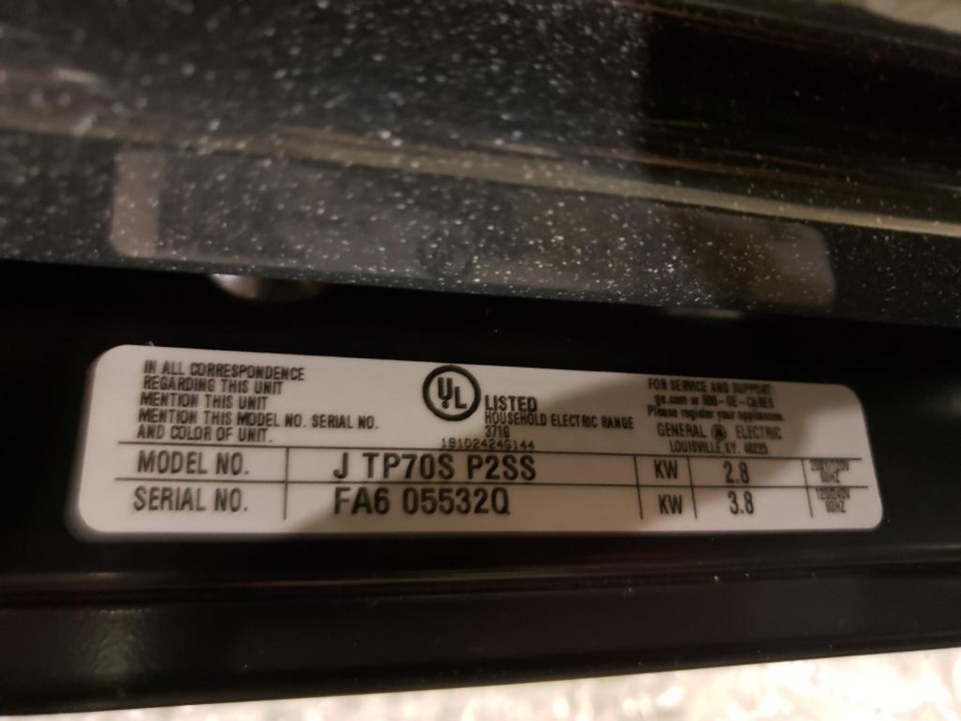 GE oven, Model J TP70S P2SS, SN FA6 055532Q - Image 4 of 7