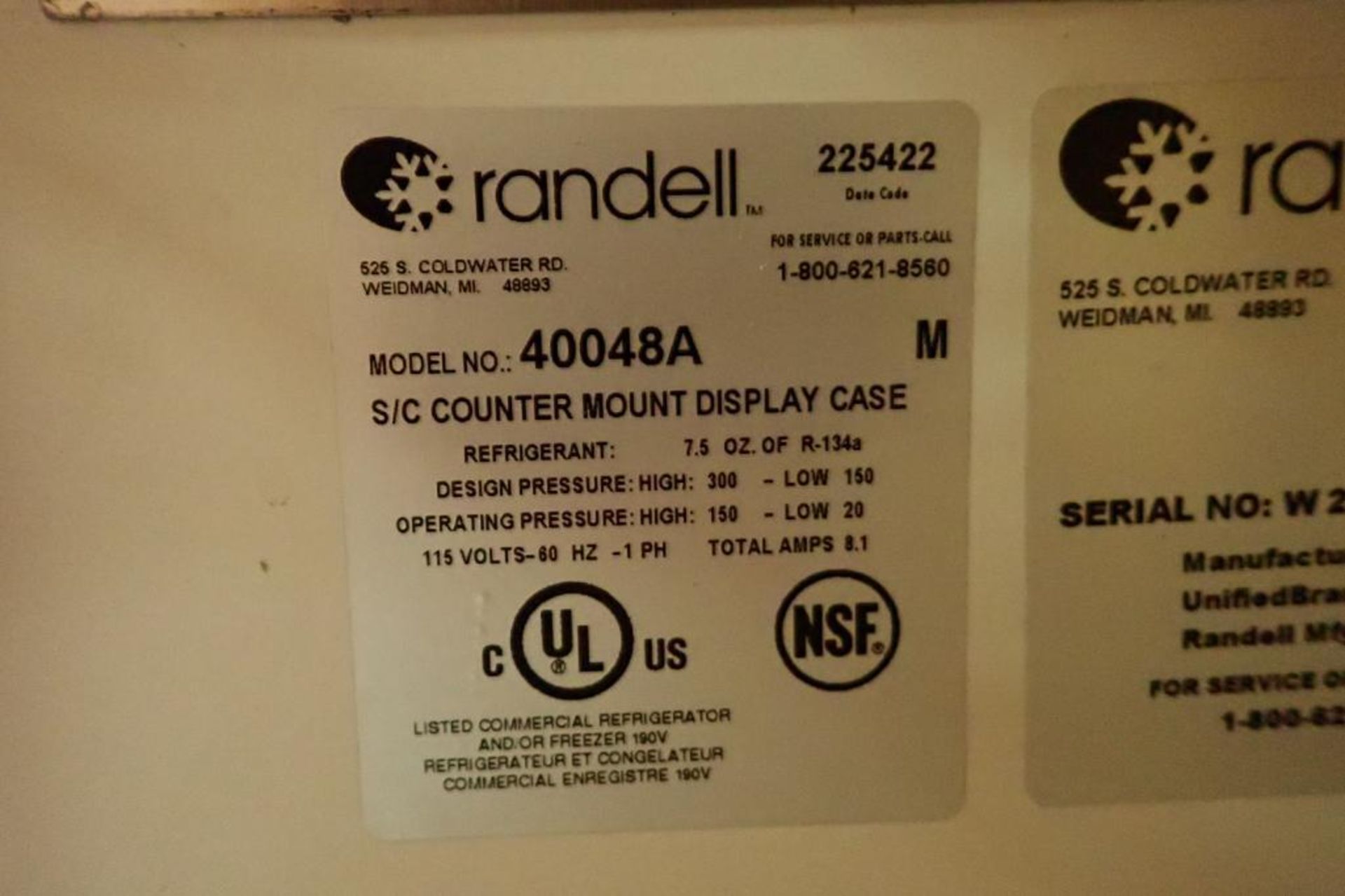 Randell refrigerated s/c counter mount display case - Image 5 of 7