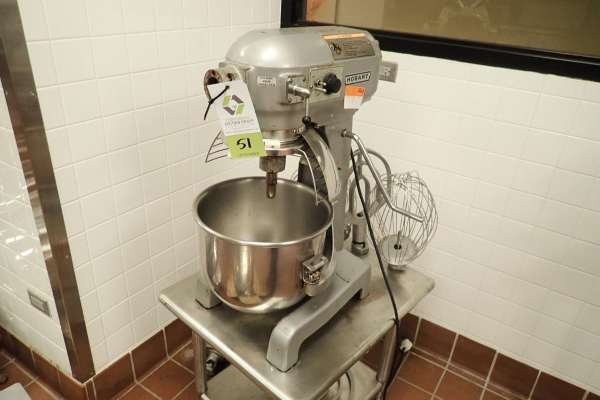 Hobart mixer, Model A200T, SN 31-1199-789, with (3) whisks, (2) paddles, grinder head, SS bowl, with - Image 6 of 12