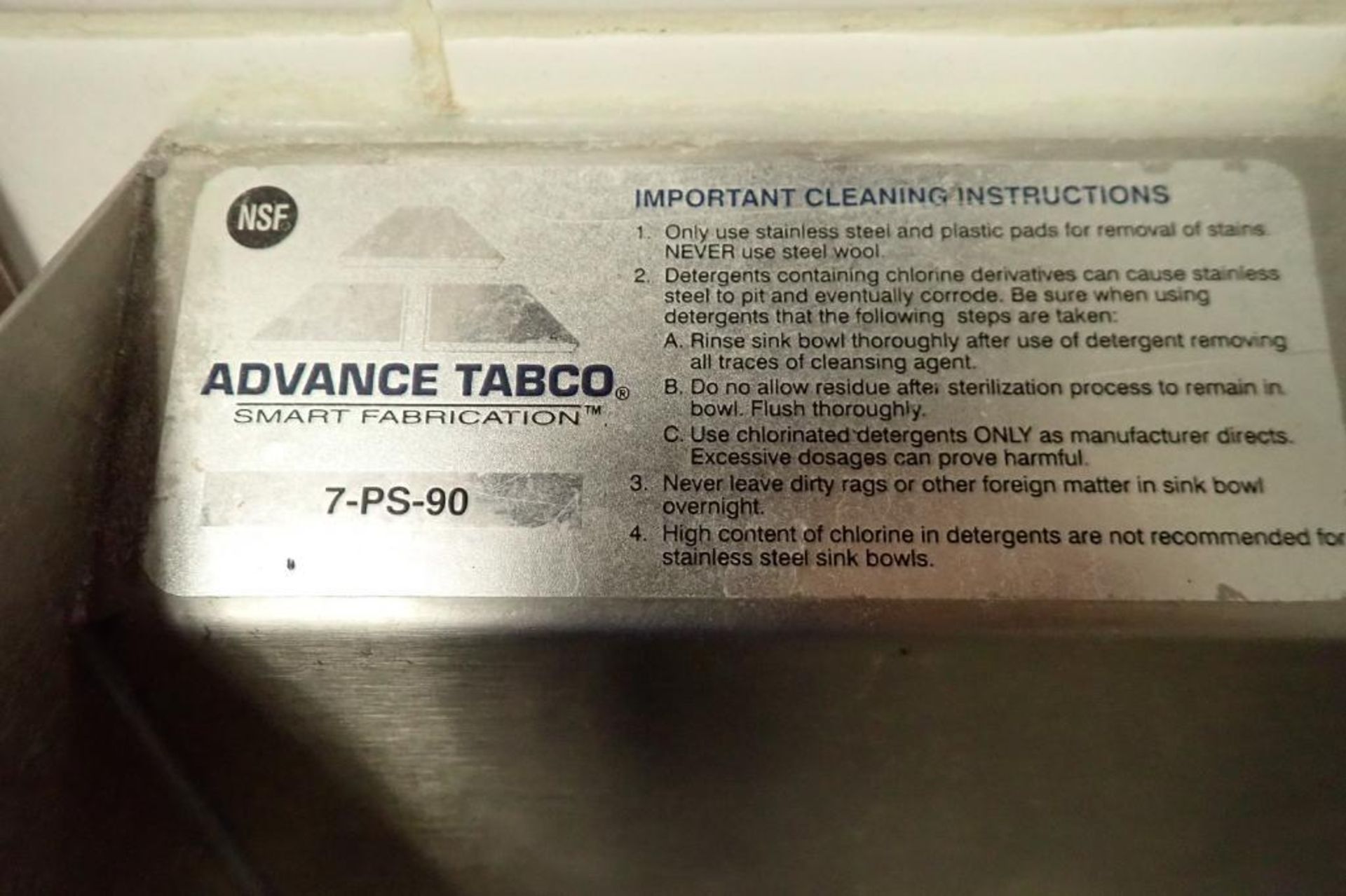 Advance Tabco SS foot operated sink, 17 in. wide x 16 in. deep x 42 in. tall, Model 7-PS-90 - Image 3 of 5